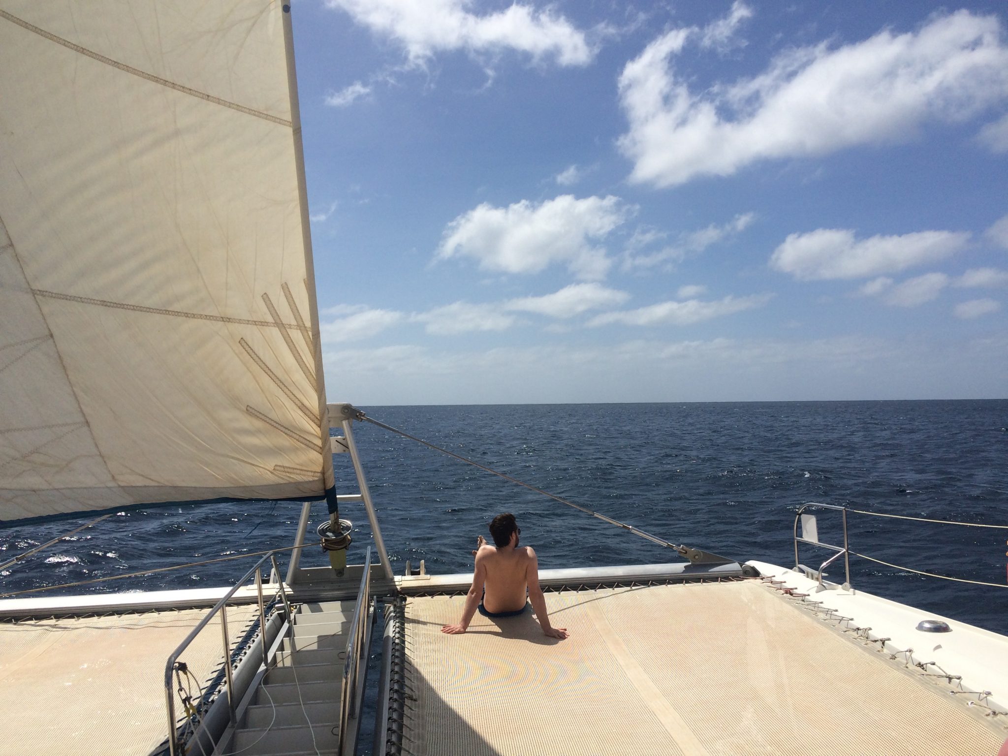 Relaxing on a catamaran, Sal Island, Cape Verde