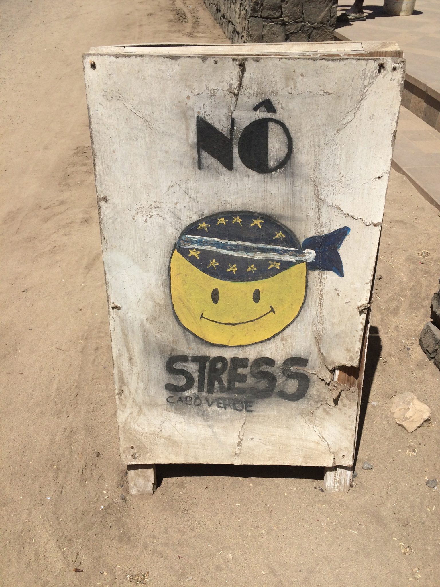 No stress sign, Sal Island, Cape Verde