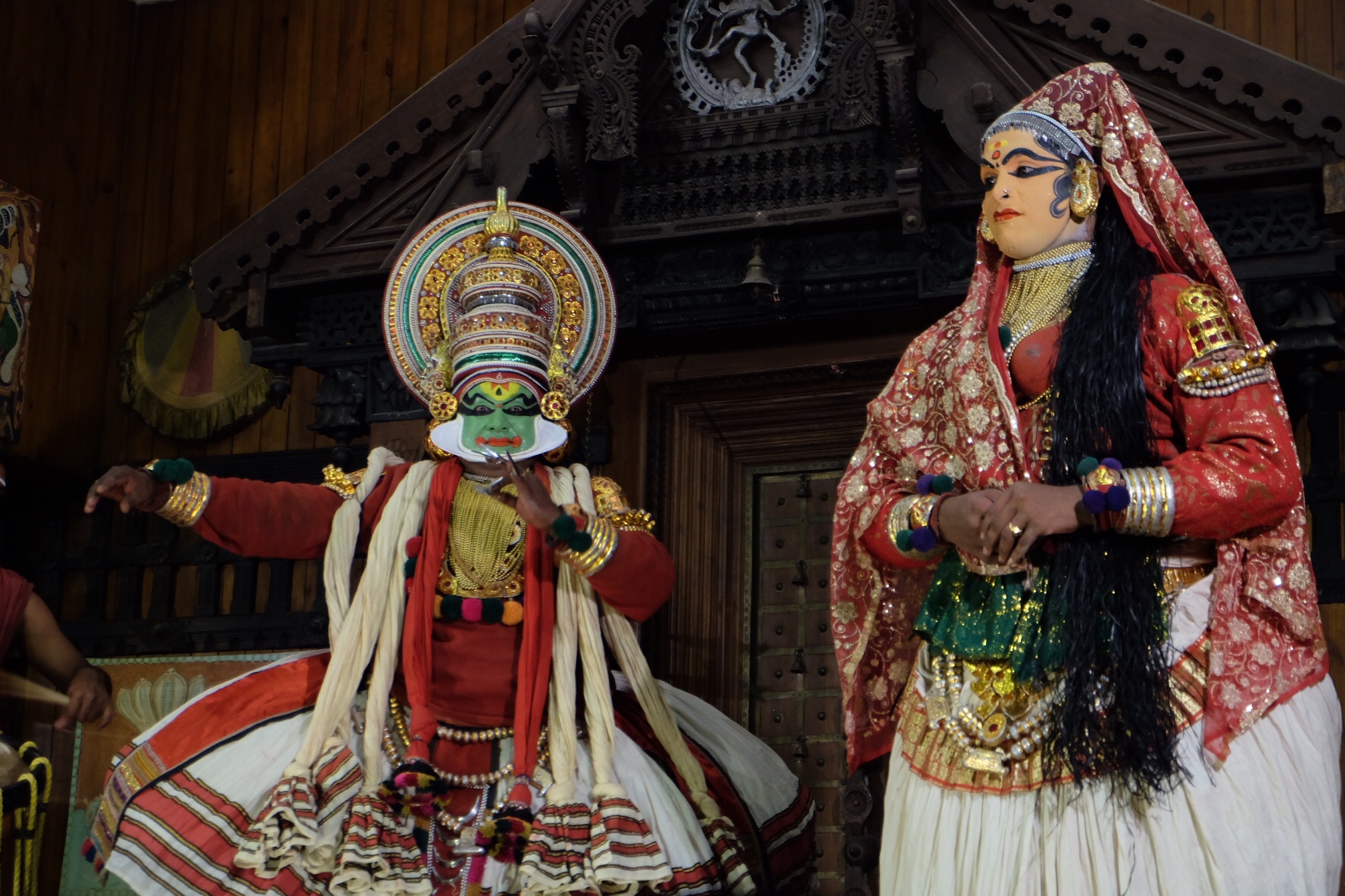 Bhima and Panchali at the Kathakali Centre in Fort Kochi