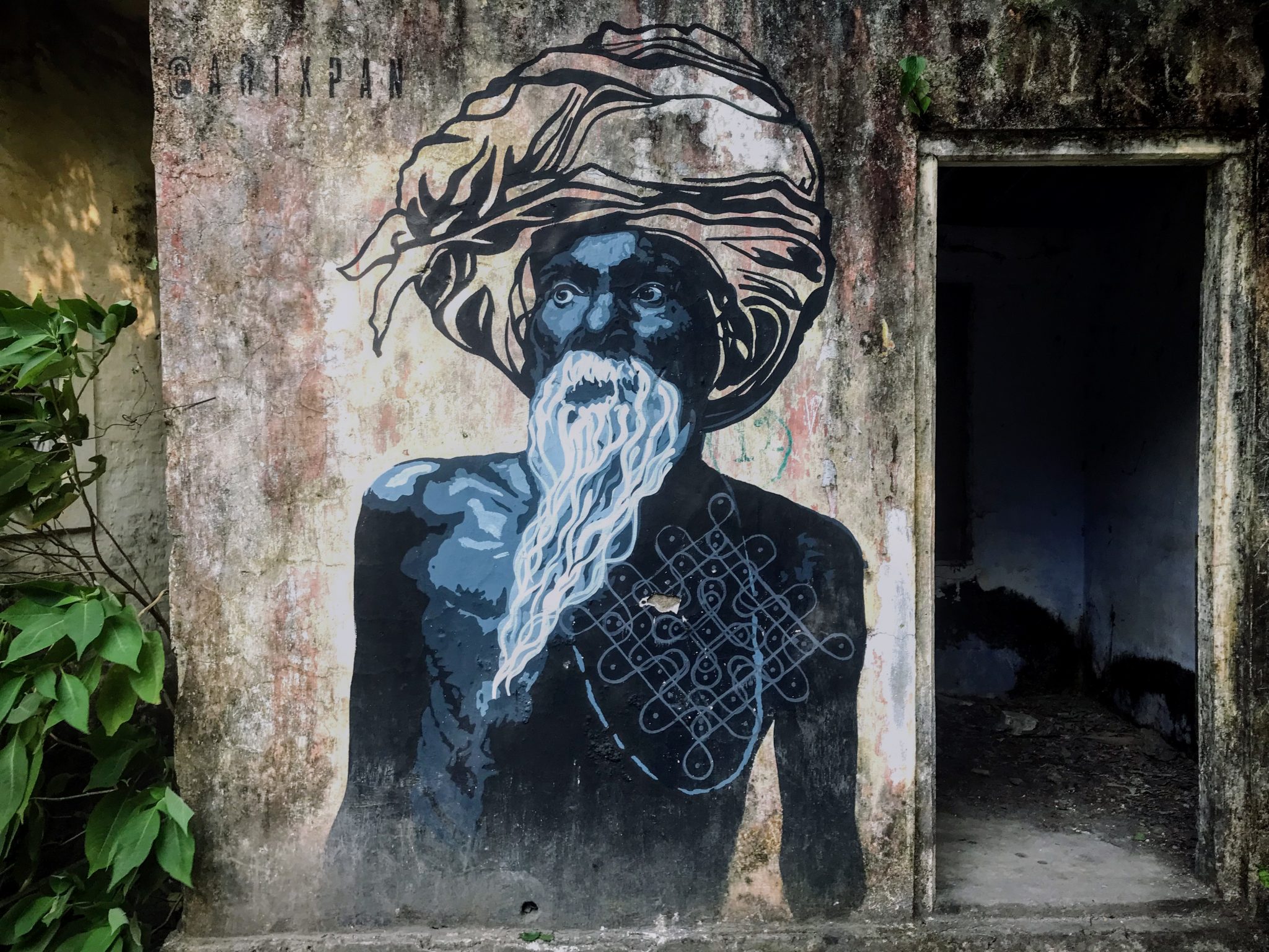 Man graffiti, The Beatles Ashram, Rishikesh