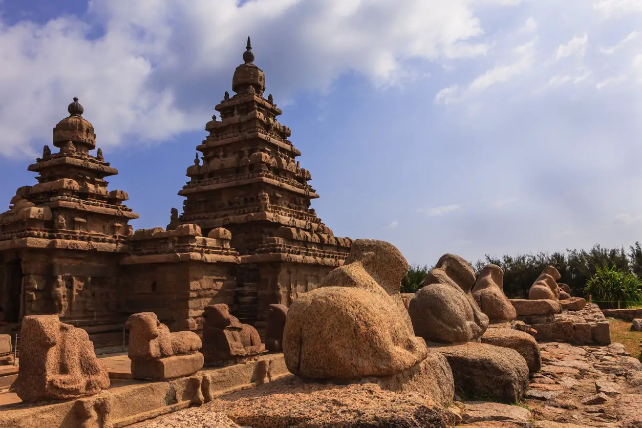The Shore Temple in Mahabalipuram or Mamallapuram