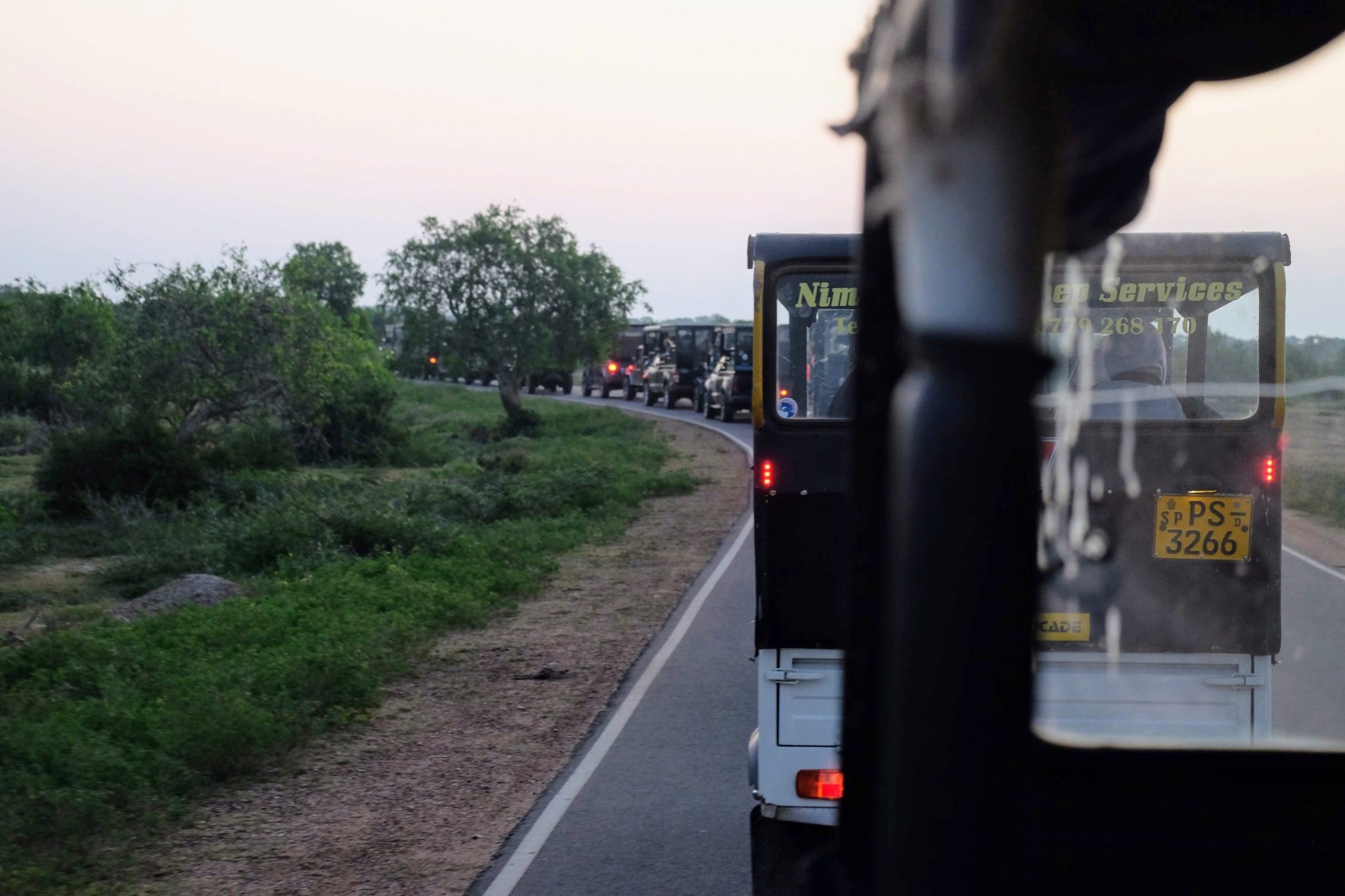 Jeep queue for Yala National Park, Sri Lanka