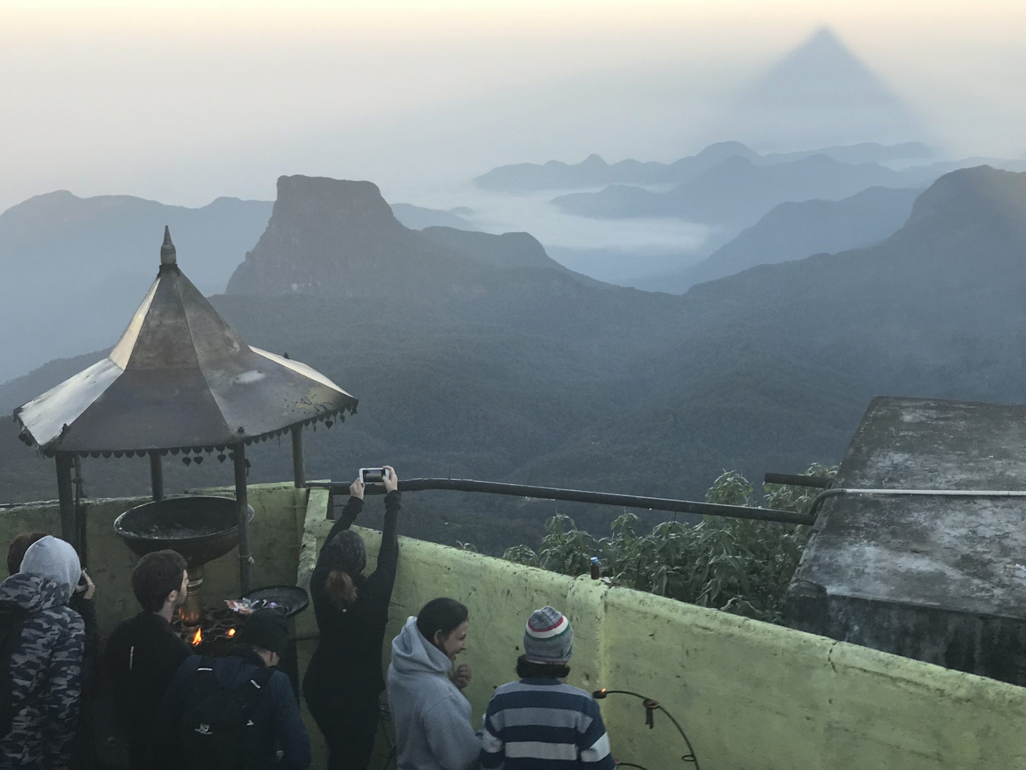 Shadow of Adam's Peak on the clouds, Sri Lanka