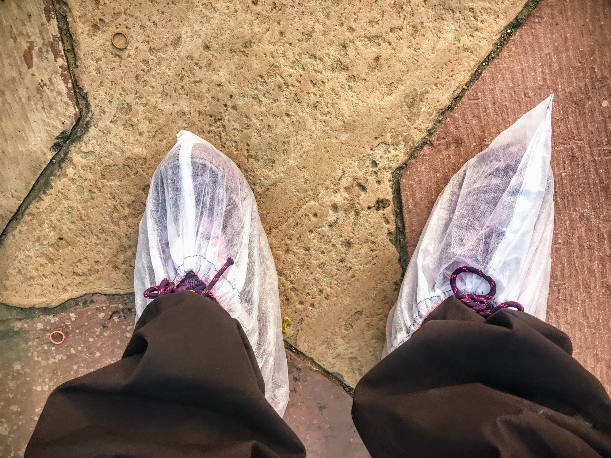 Shoe covers at the Taj Mahal