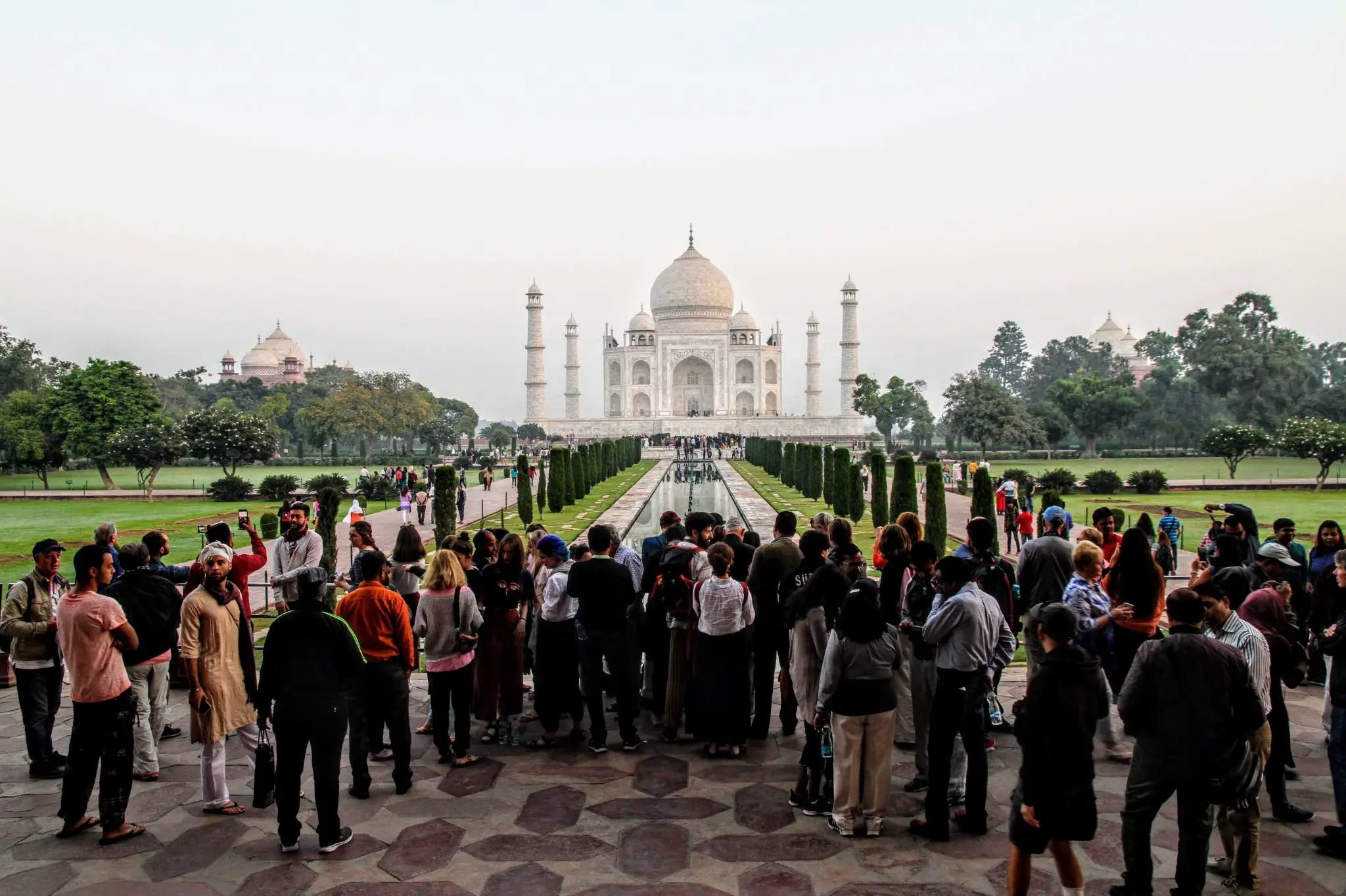 Crowds in front of the Taj Mahal, Agra