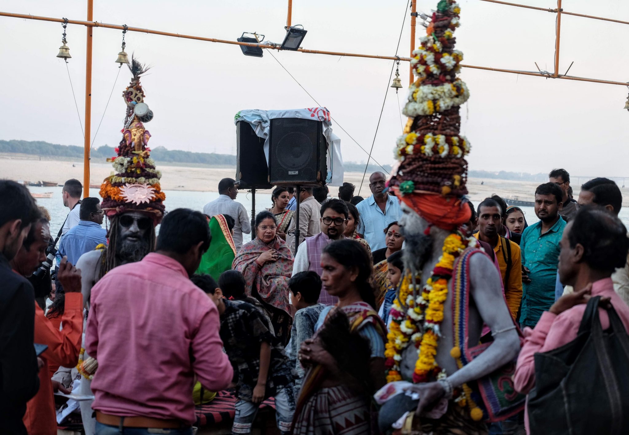 Holy men in Varanasi, India