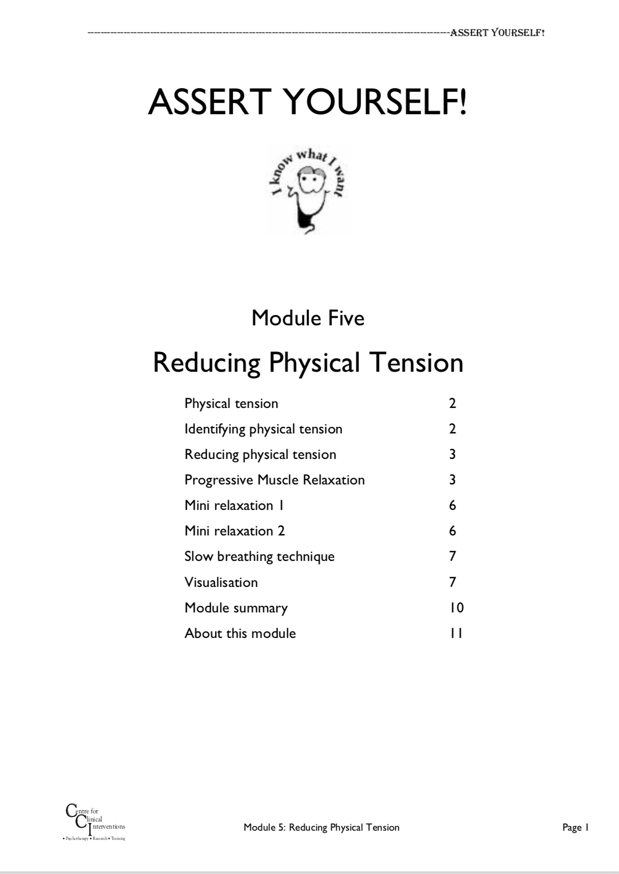 CBT example module on releasing tension