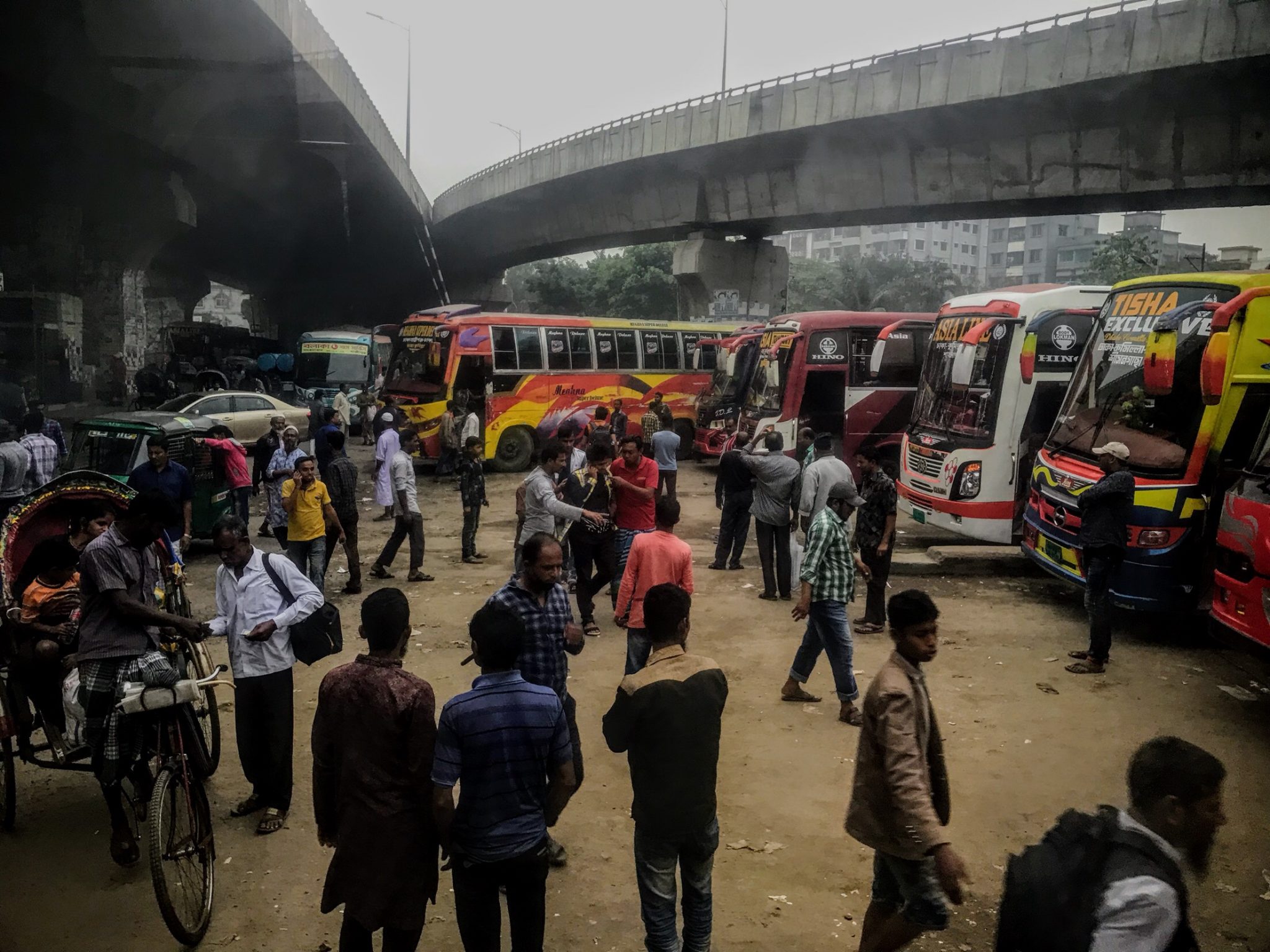 Sayedabad bus station, Dhaka, Bangladesh 