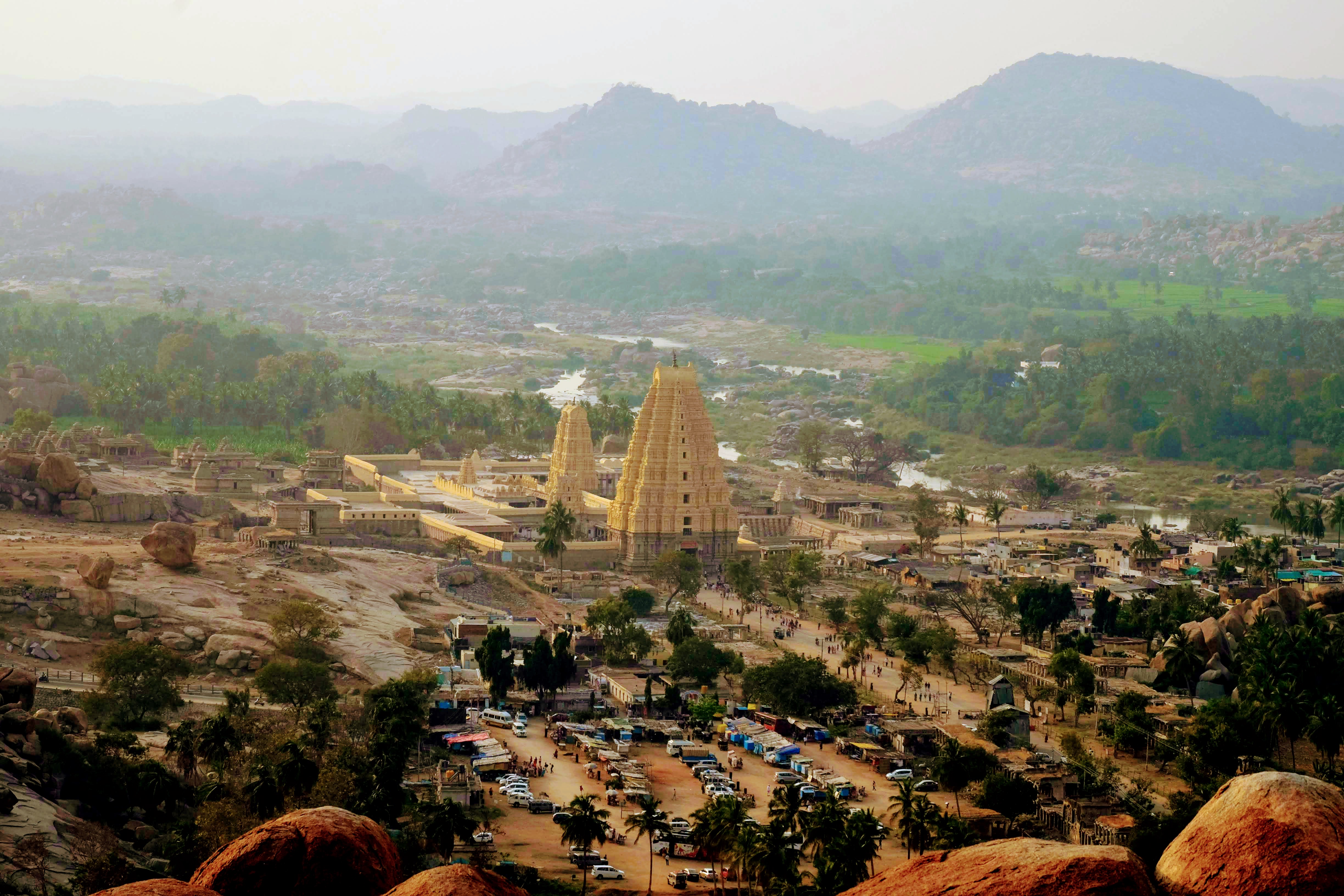 Sri Virupaksha Temple view from Matanga Hill, Hampi, South India