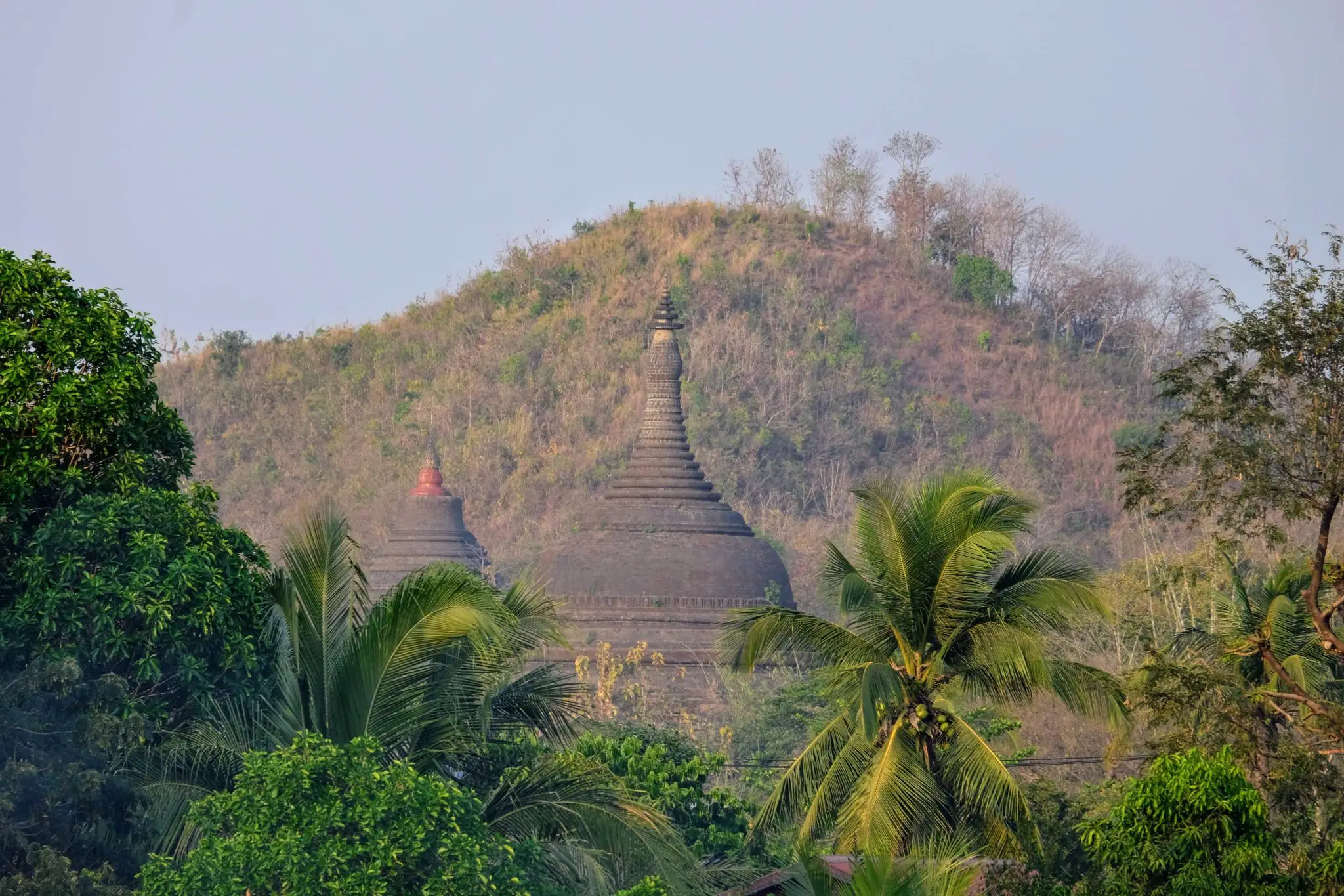 Pagodas south of Mrauk U, Myanmar