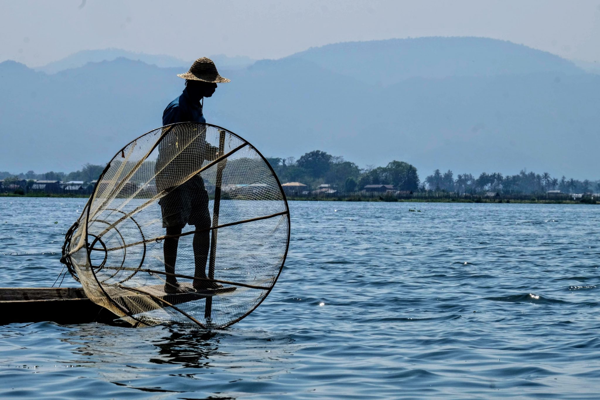 Fisherman at Inle Lake in Myanmar