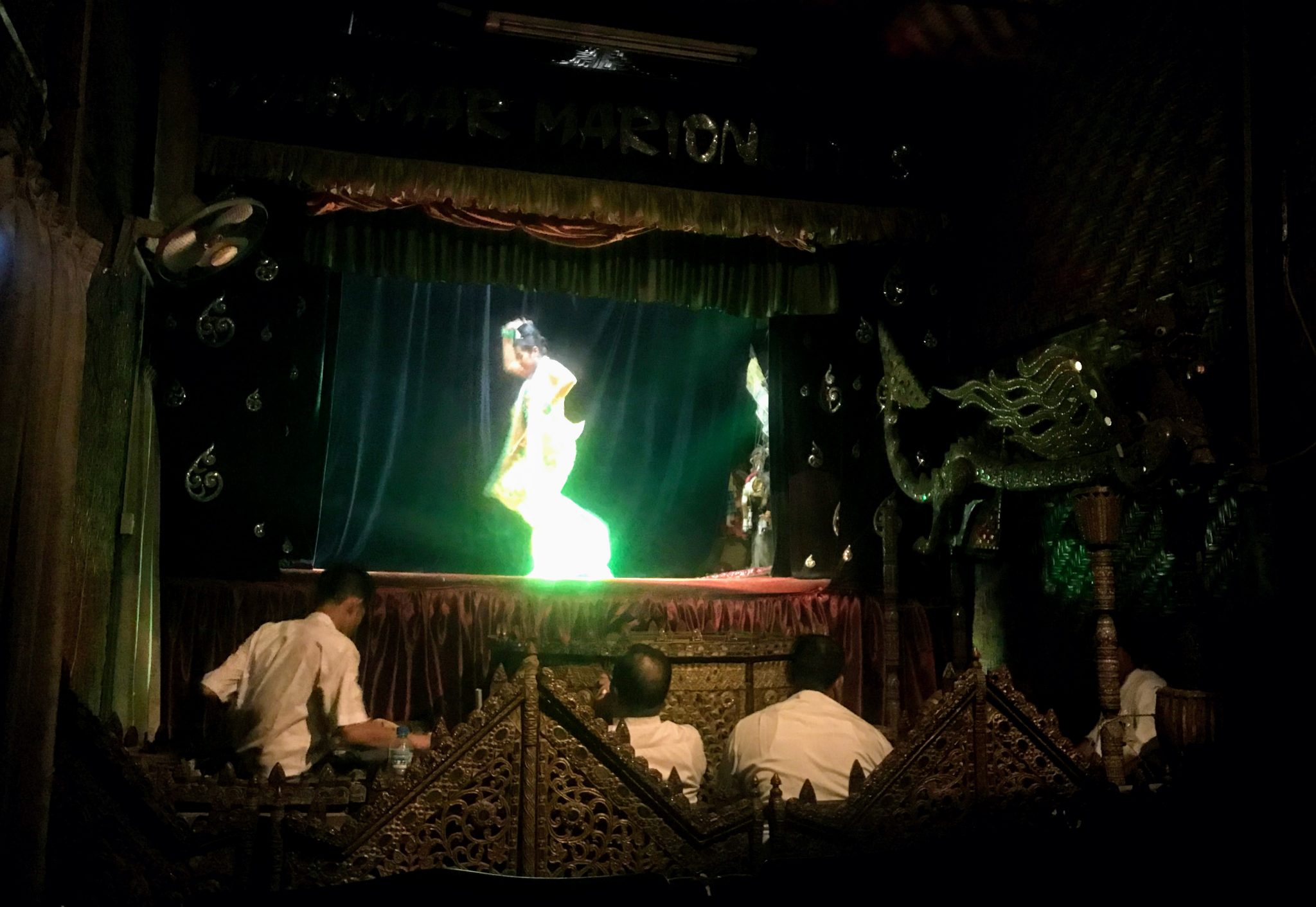 Performer on stage, Mandalay Marionettes, Mandalay, Myanmar