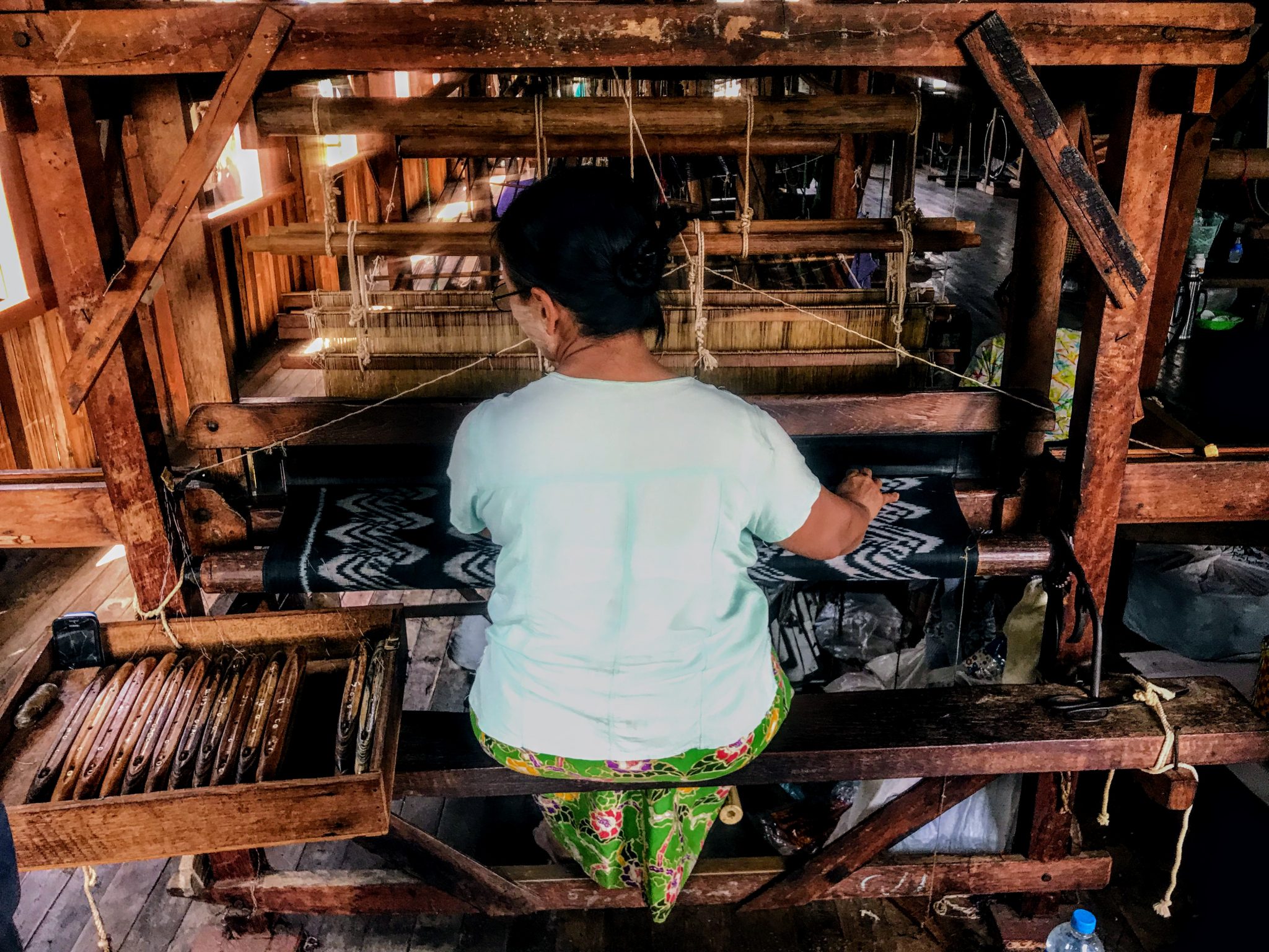 Lotus weaver at Inle Lake, Myanmar