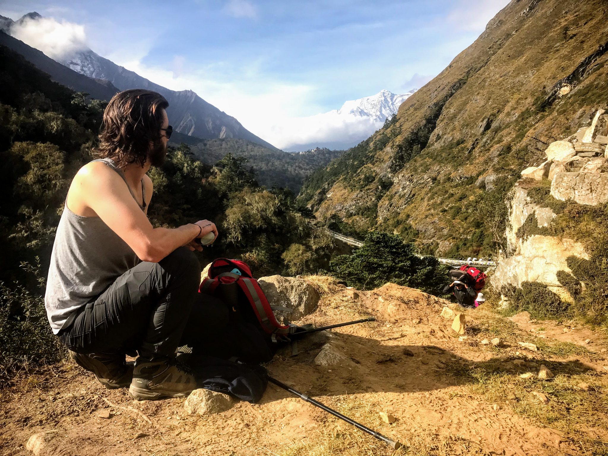 Trekker on the Everest Base Camp trek, Nepal