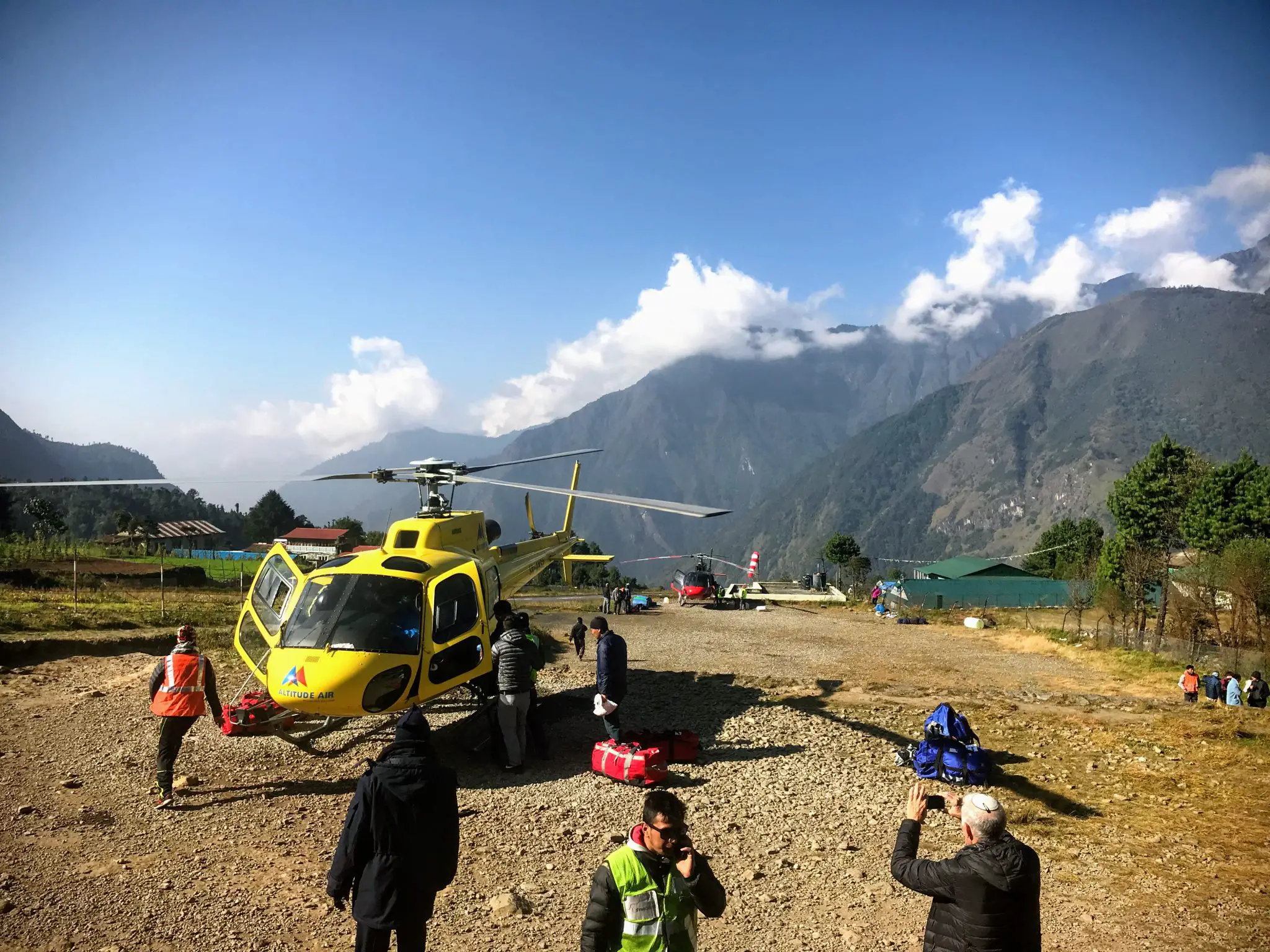Helicopter at Lukla Airport, Nepal