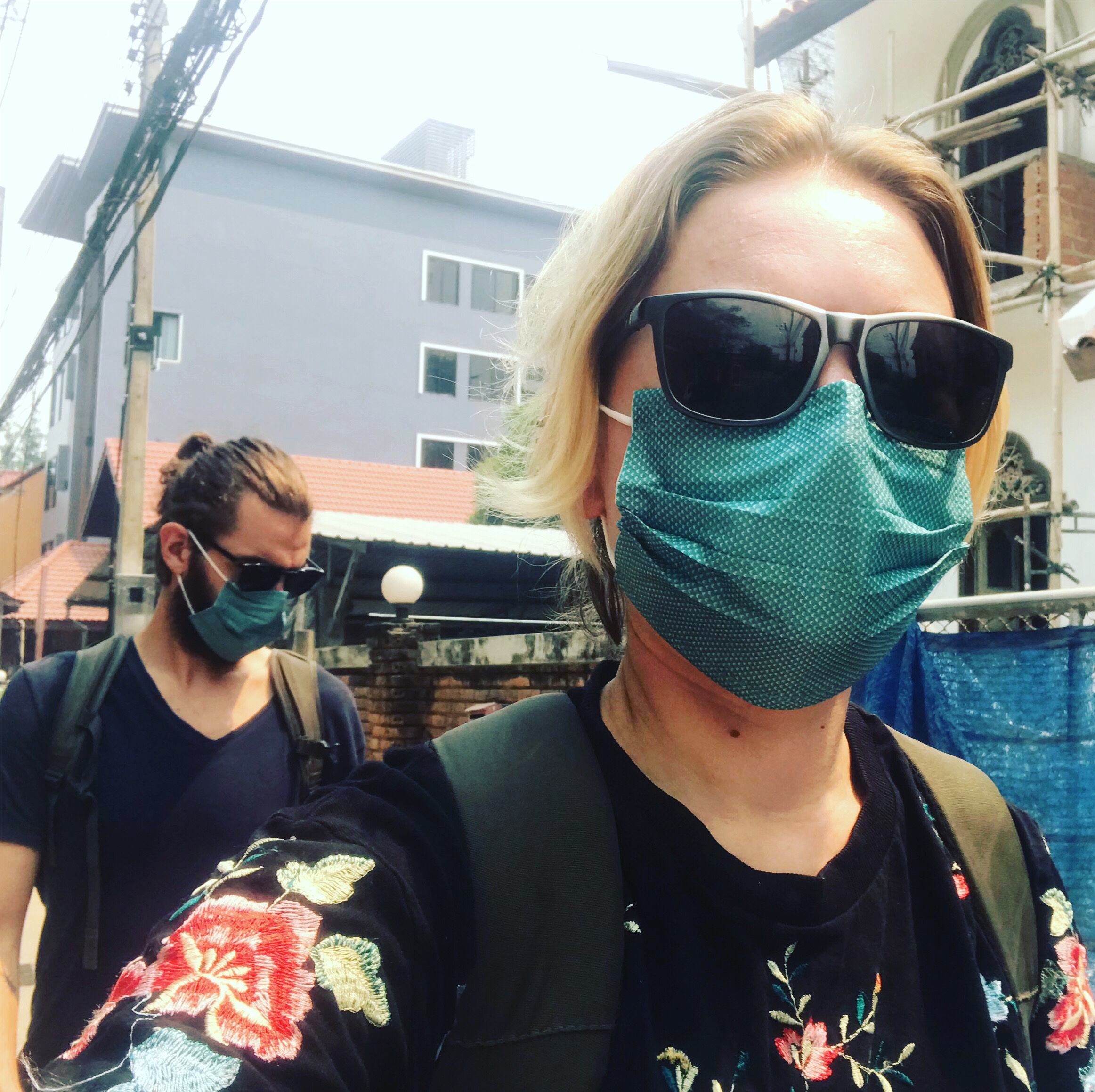 Wearing masks during burning season in Chiang Mai, Thailand 