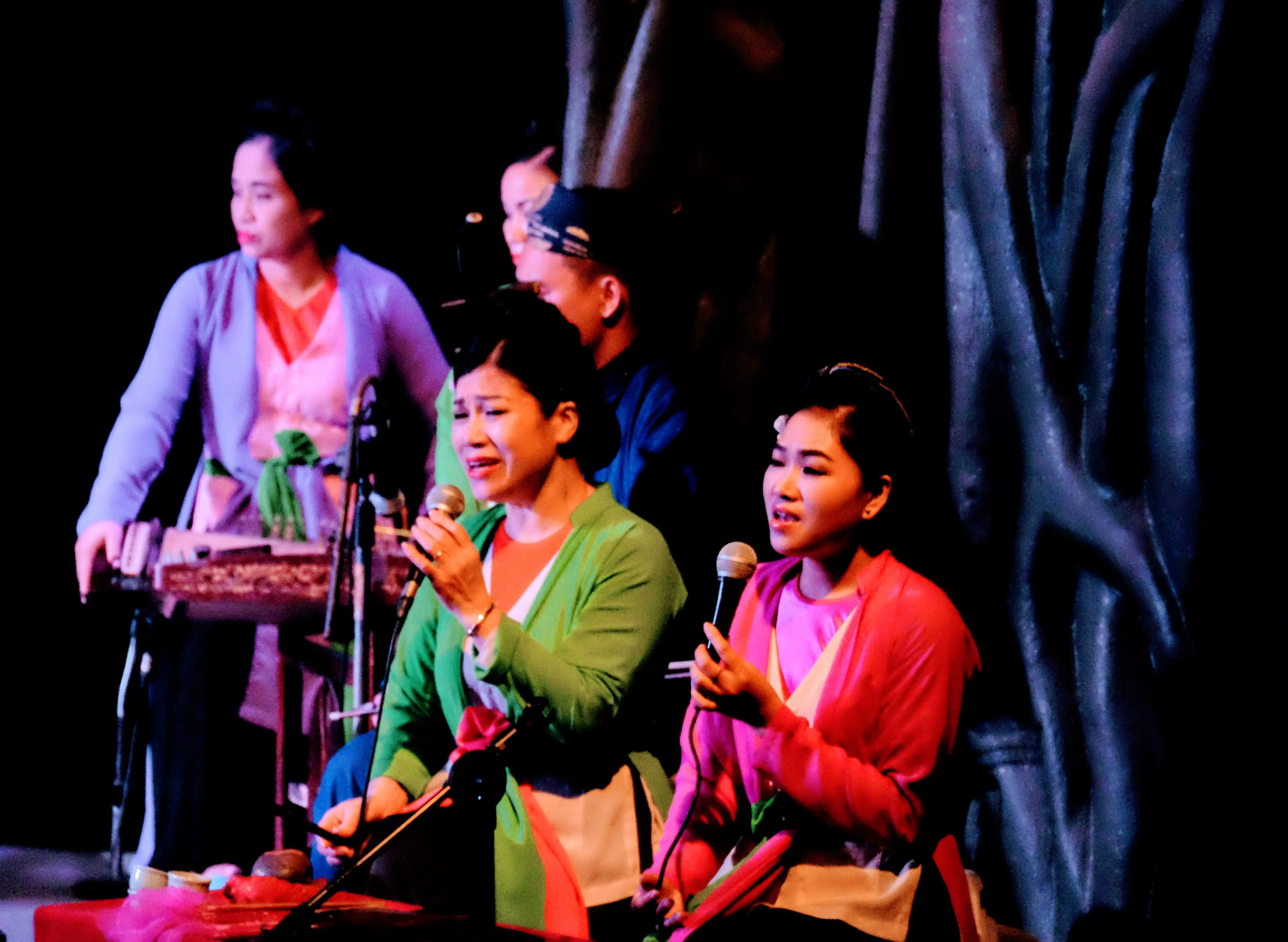 Singers at the water puppet theatre, Hanoi, Vietnam