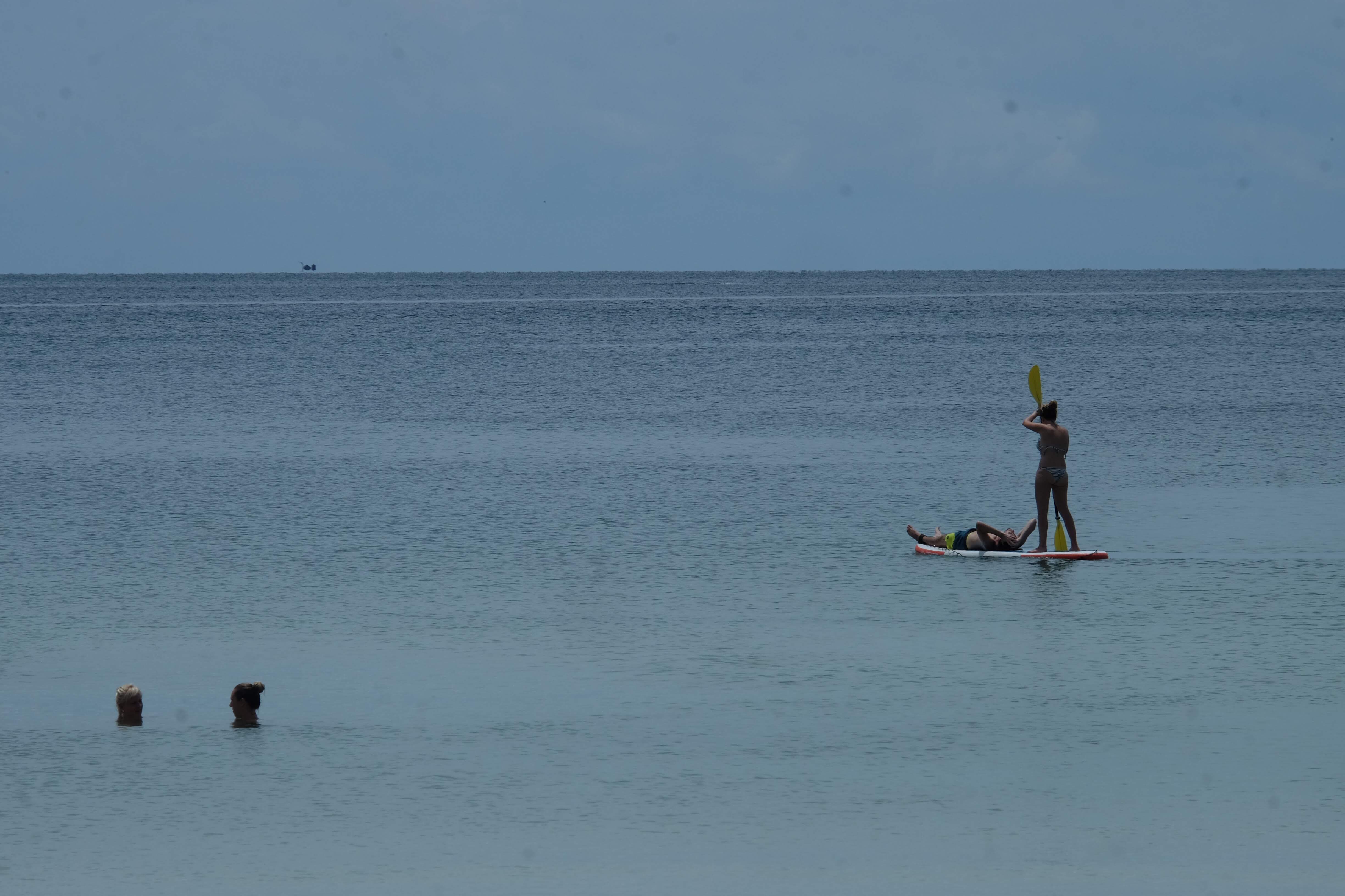 Paddle boarding at Saracen Beach, Cambodia 