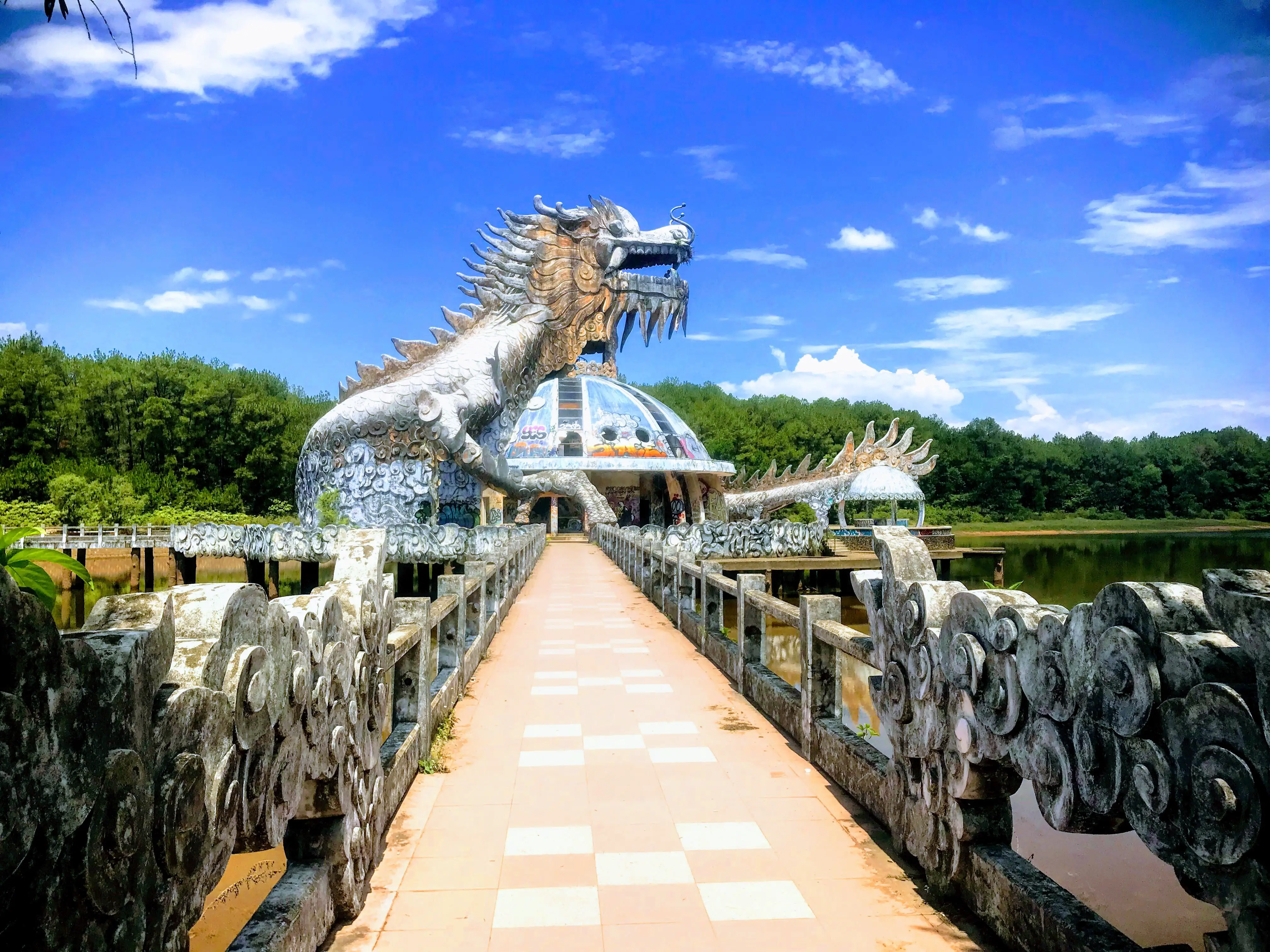 Dragon at Hue’s abandoned water park of Thuy Tien, Vietnam 