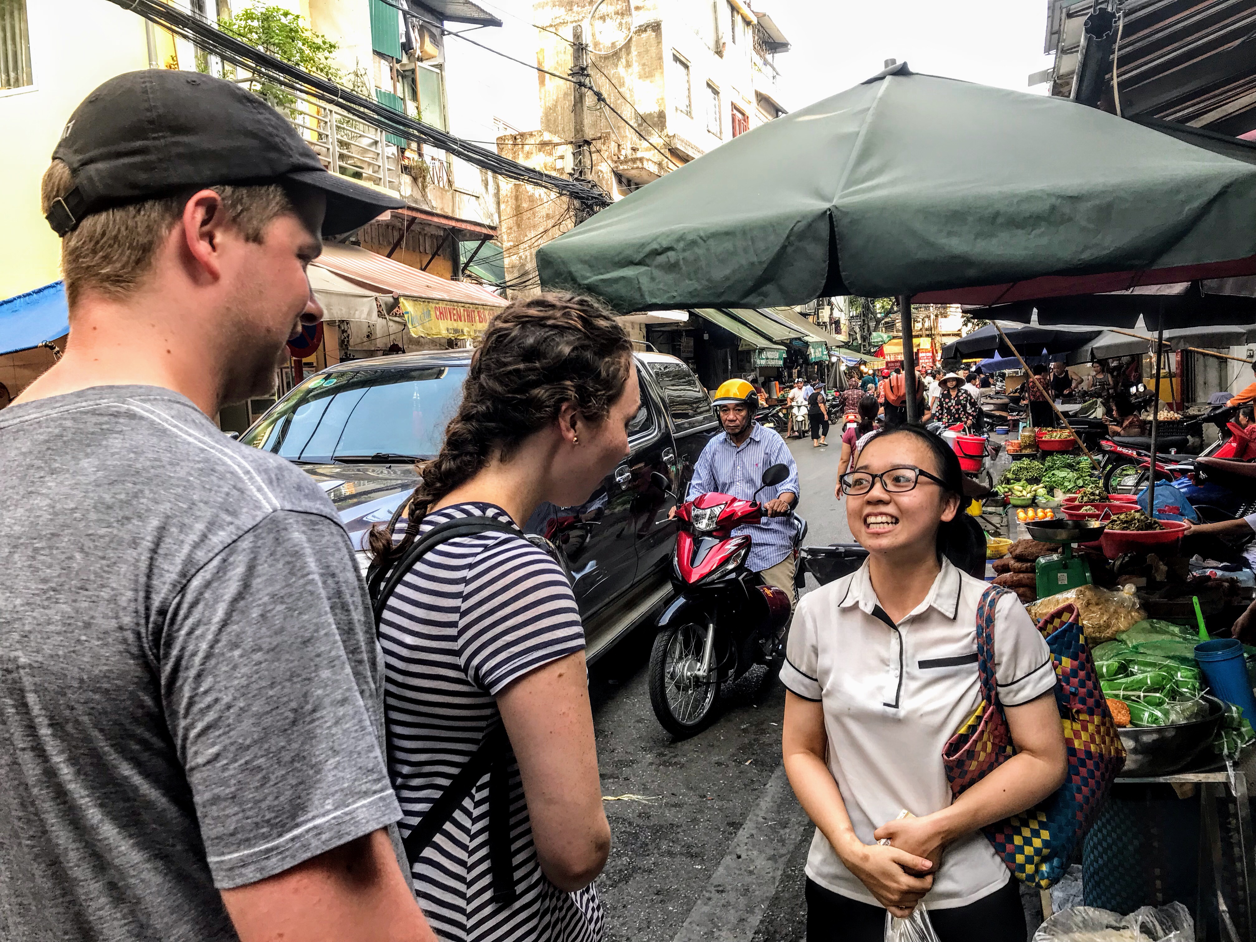 Visiting the vegetable market, Hanoi, Vietnam 