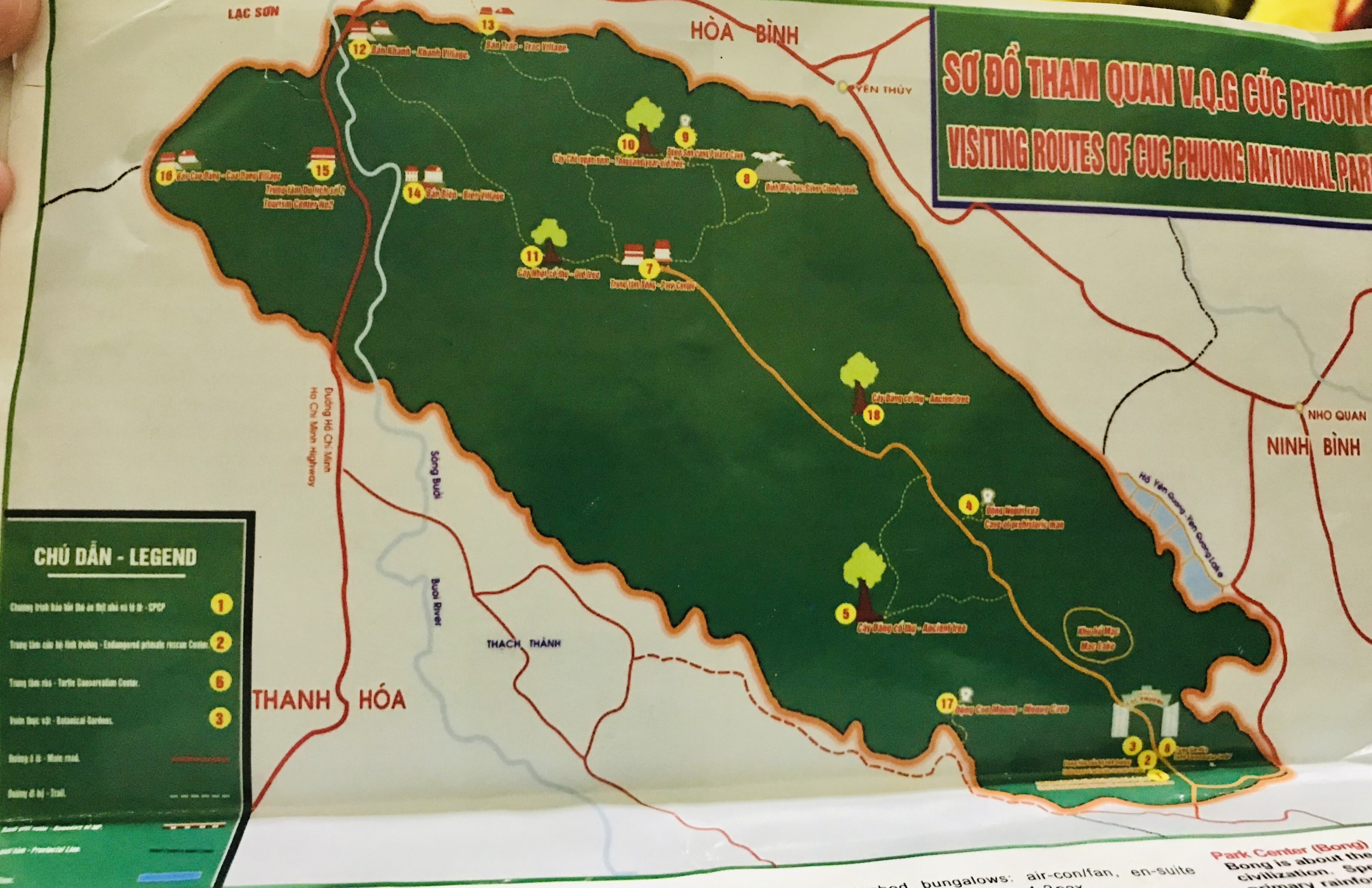 Map of Cuc Phuong National Park, Vietnam