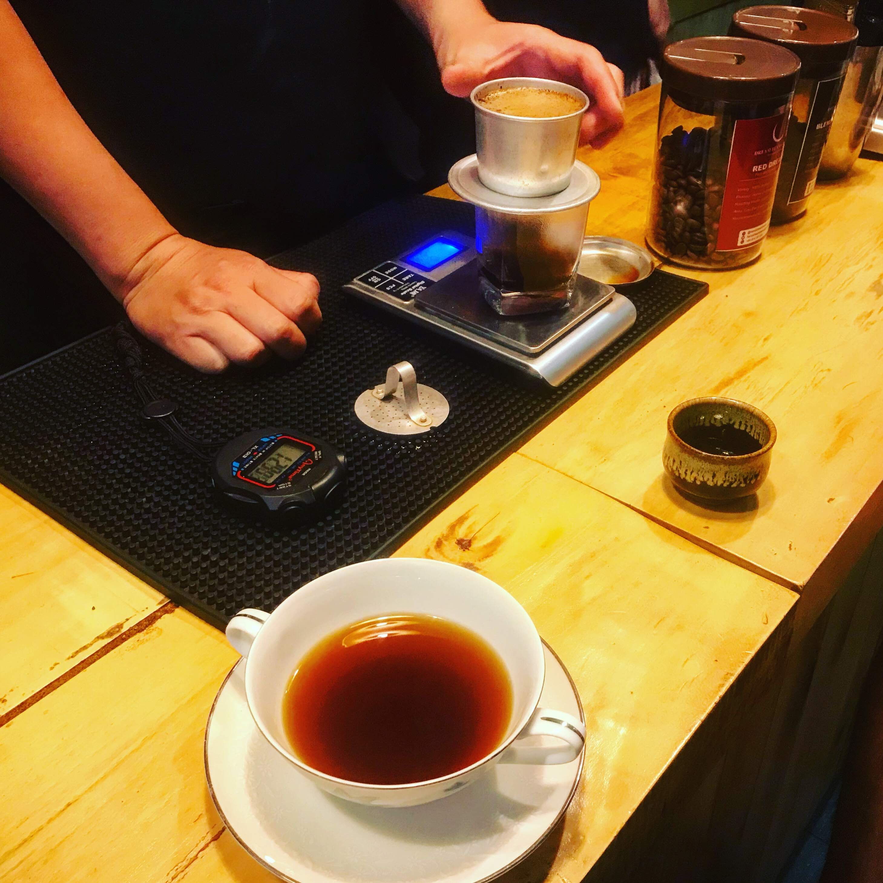 Coffee demonstration, Hanoi, Vietnam 