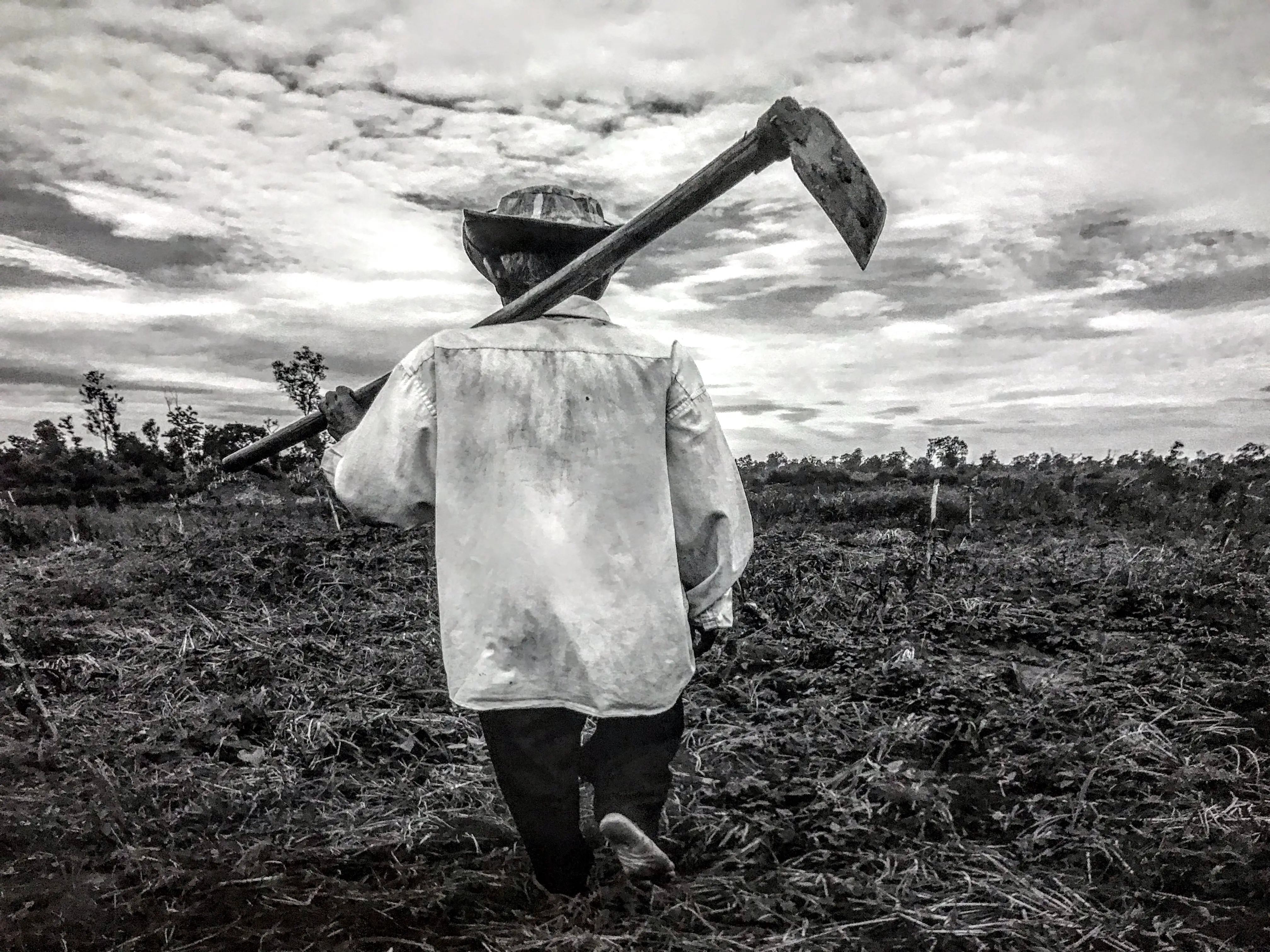 Farmer in rural Cambodia 