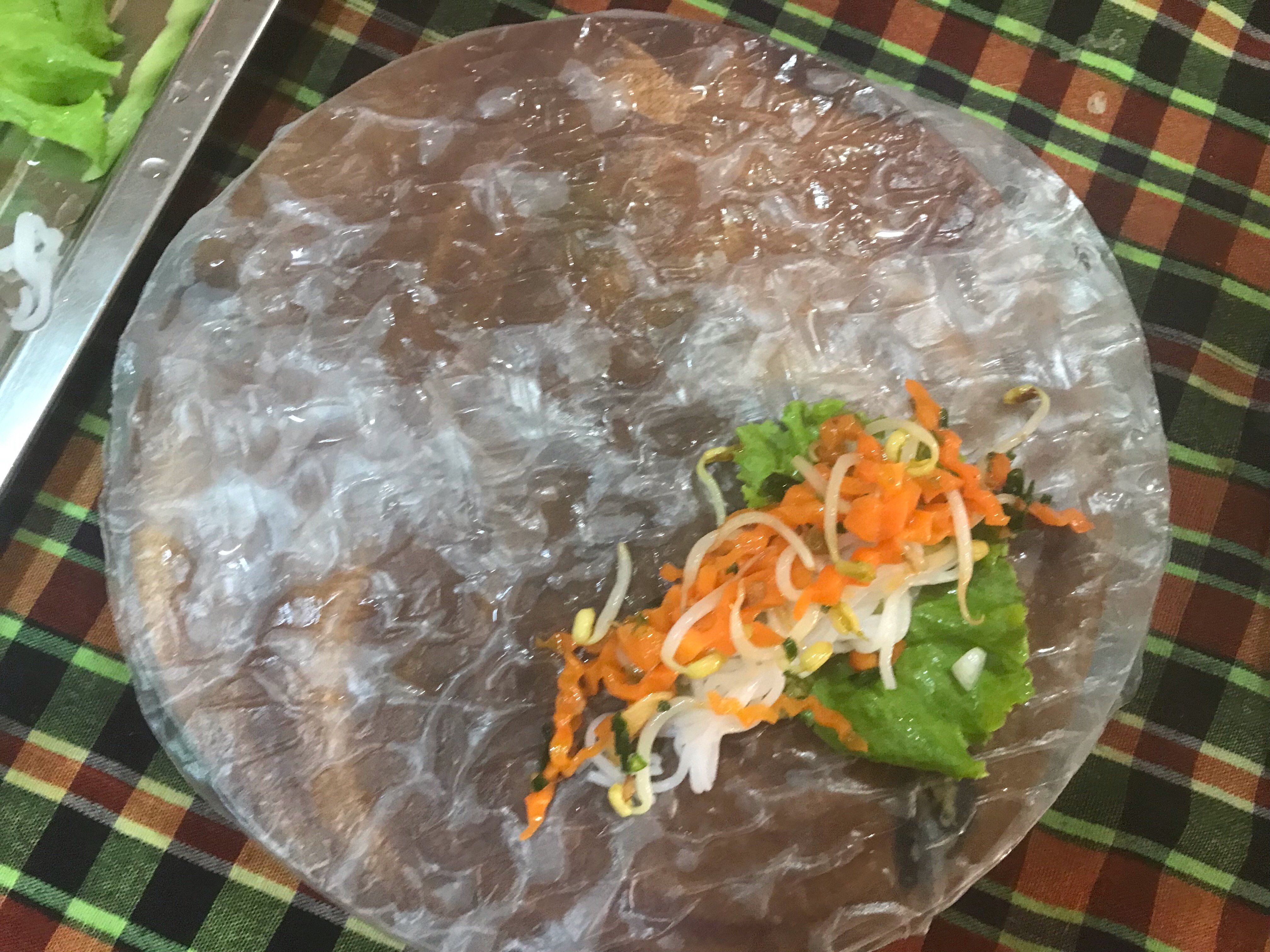 Making fresh spring rolls, Battambang, Cambodia 