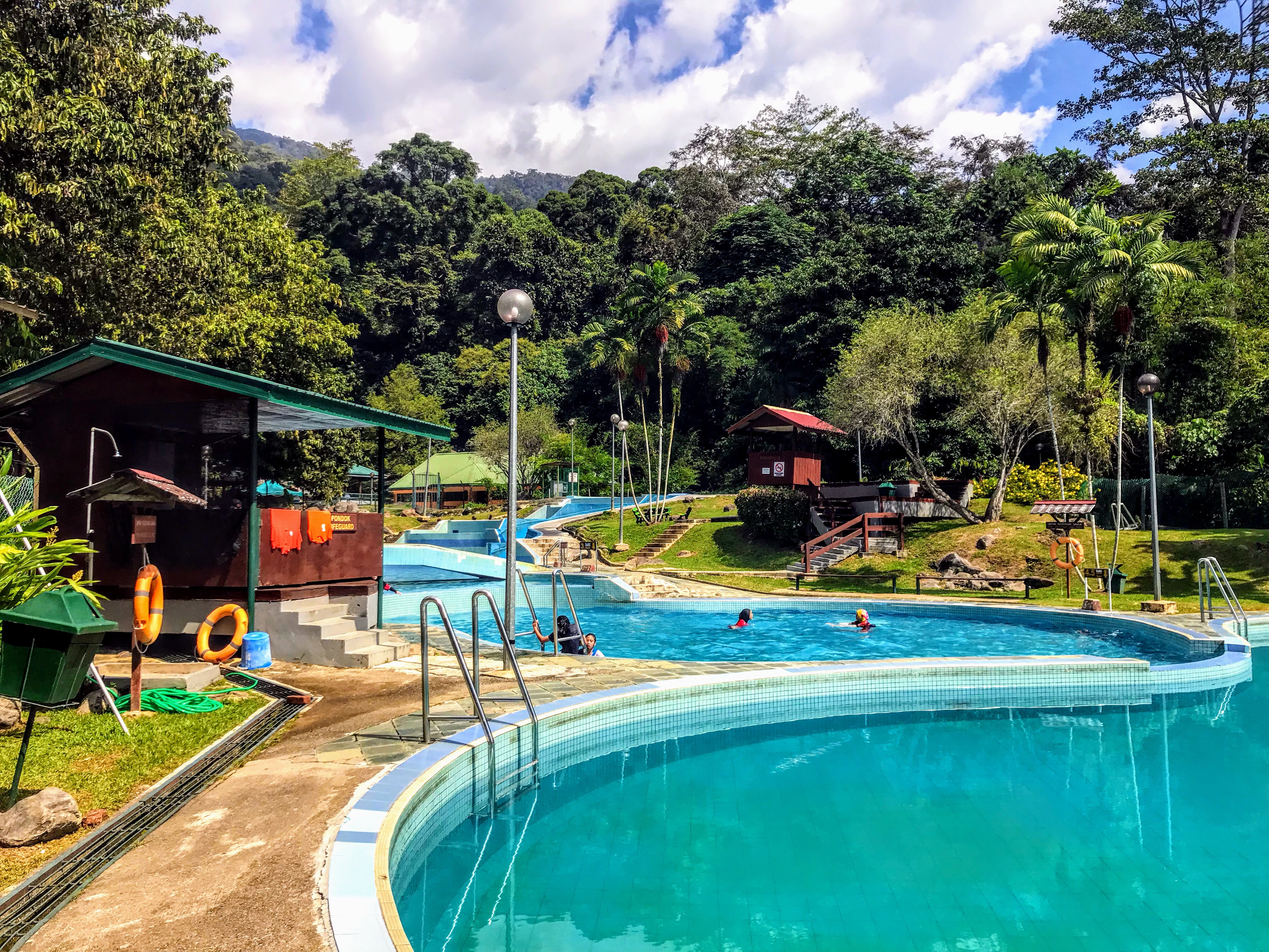 Swimming pool at Poring Hot Springs, Borneo, Malaysia 