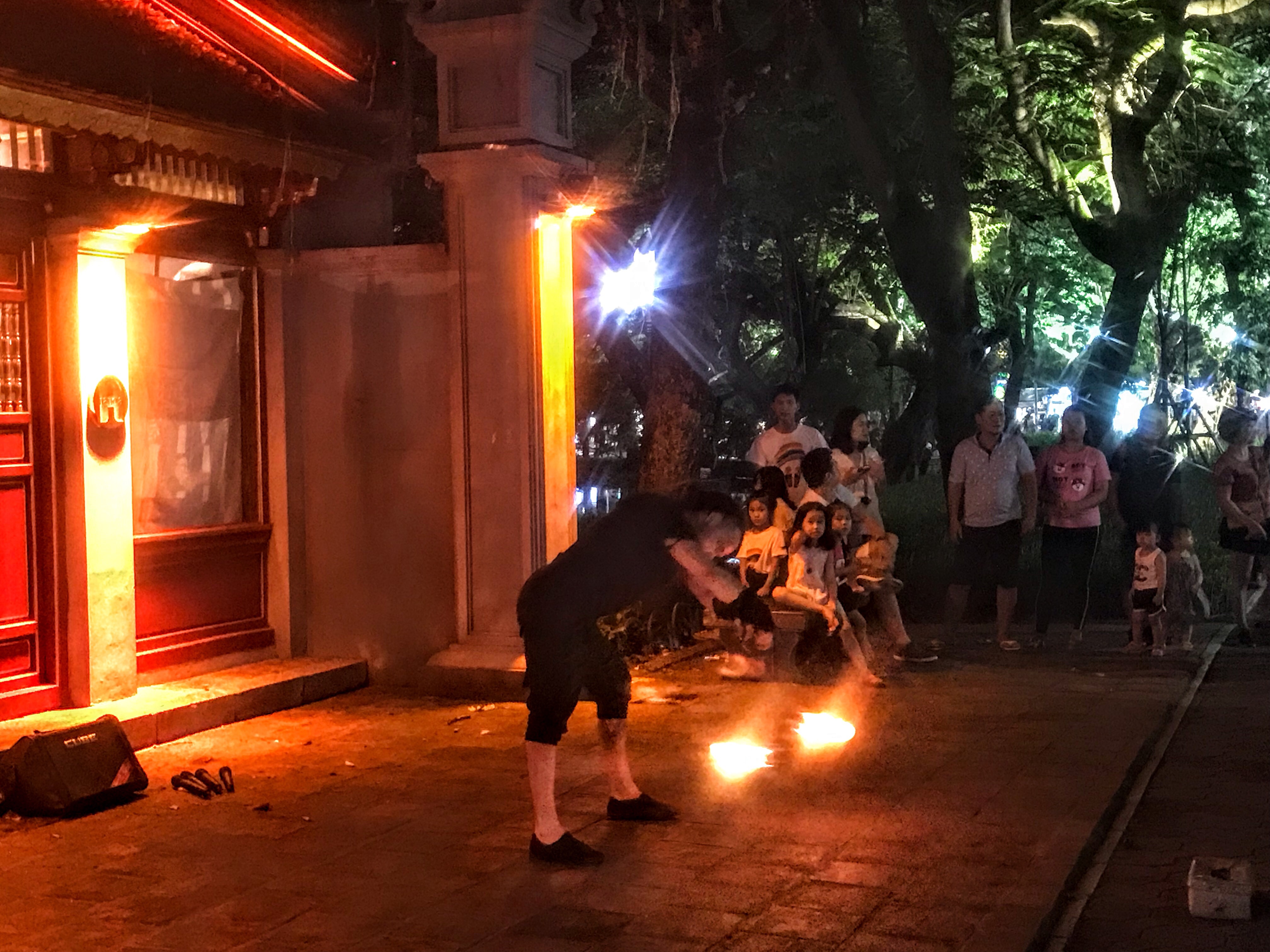 Fire show in Hanoi, Vietnam 