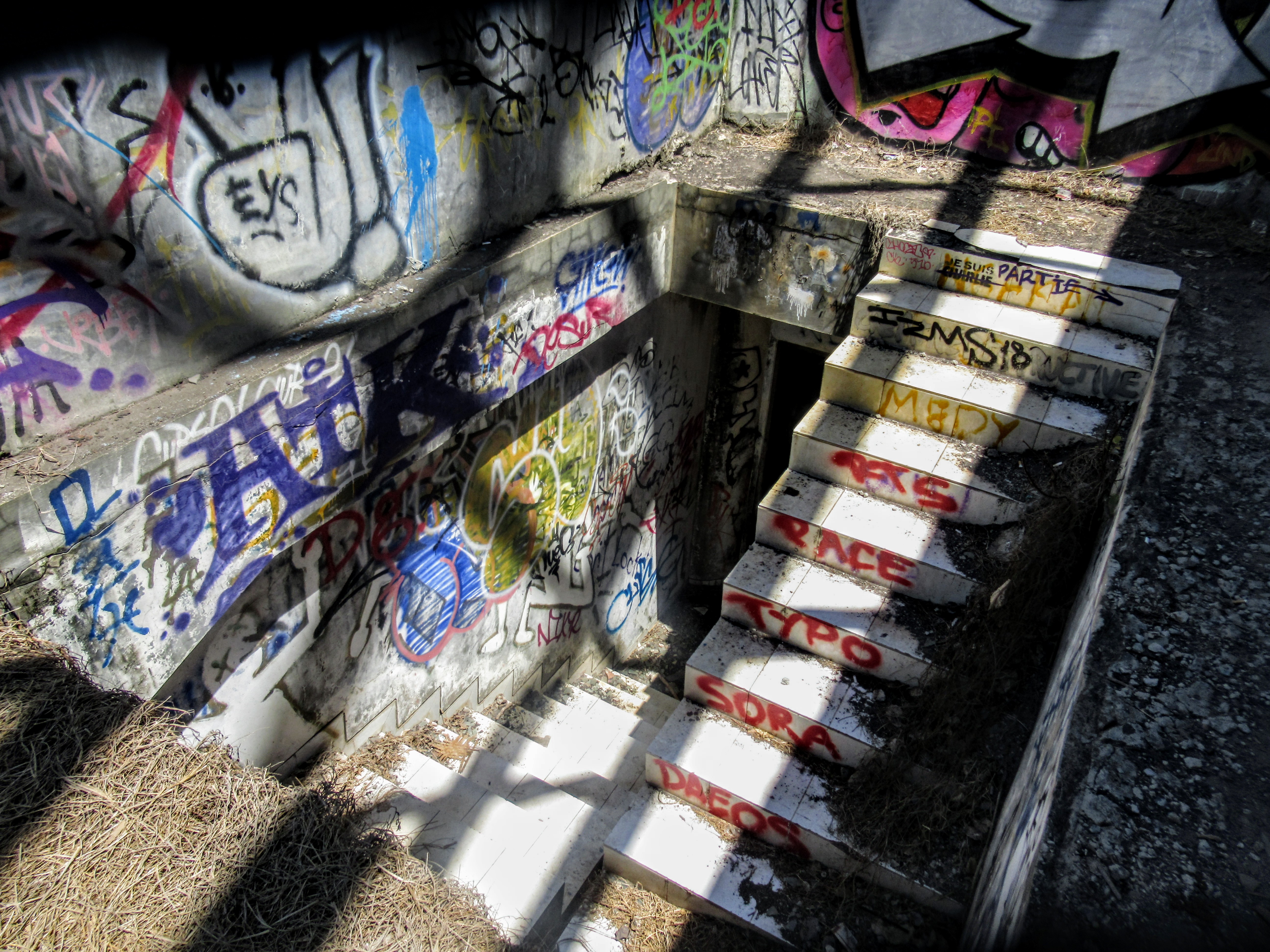 Stairs at Taman Festival abandoned theme park, Bali