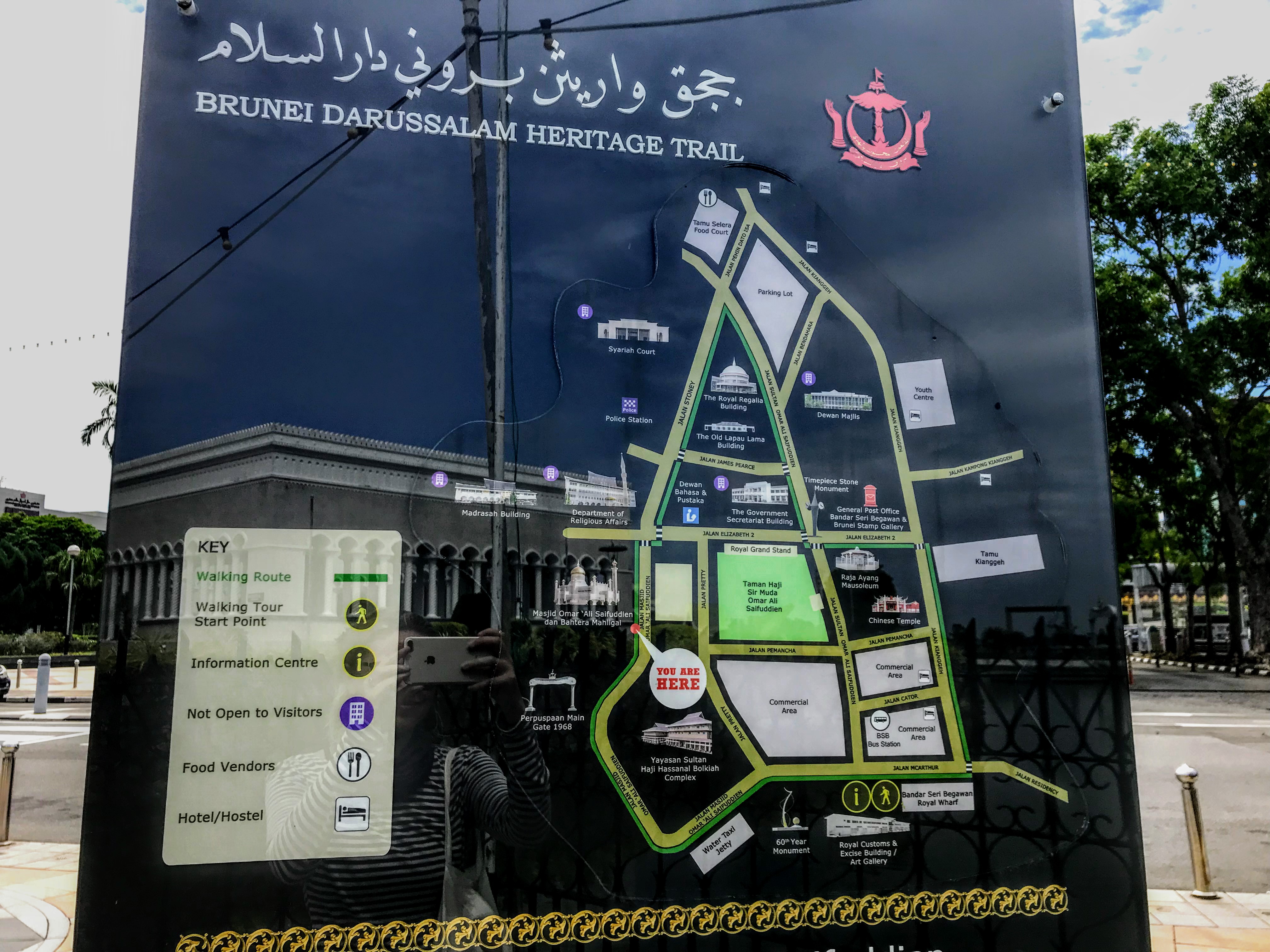 Brunei Heritage Trail map, Brunei