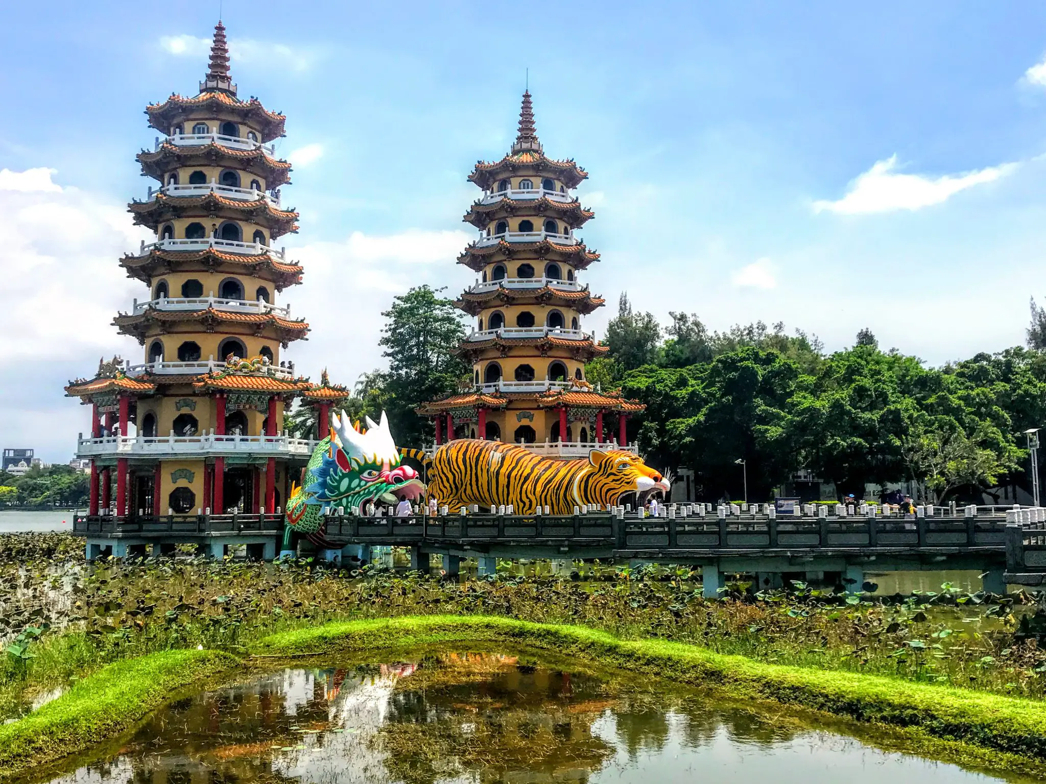 Dragon and Tiger temple in Lotus Pond, Kaohsiung, Taiwan