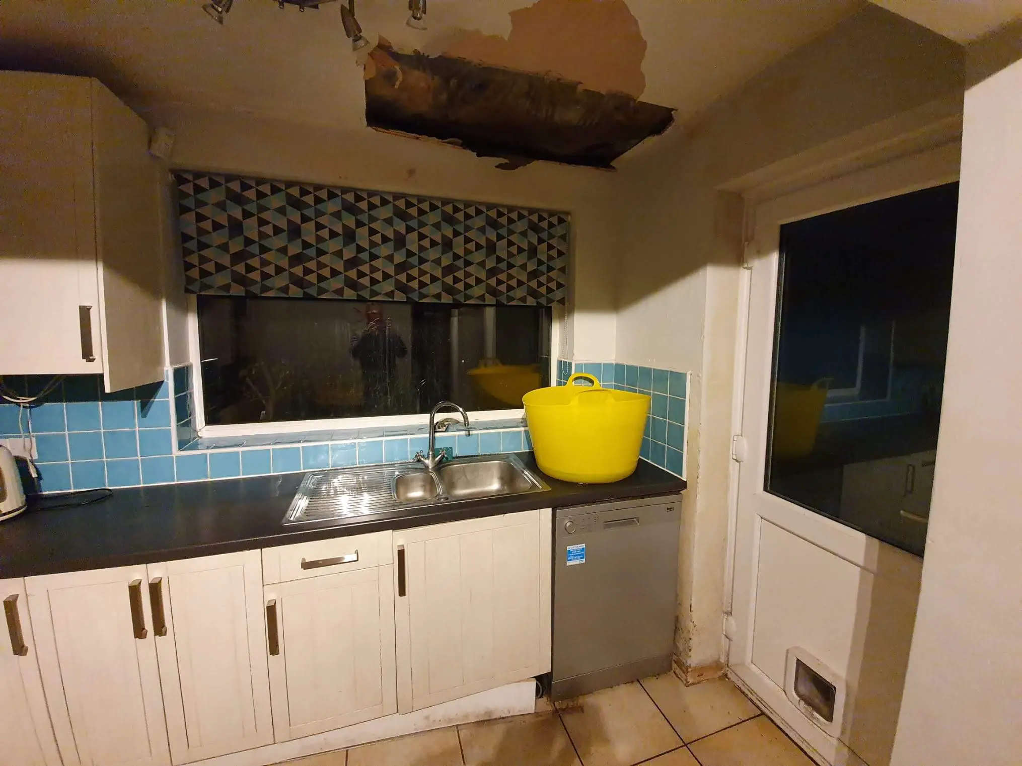 Water damaged kitchen, Manchester, UK