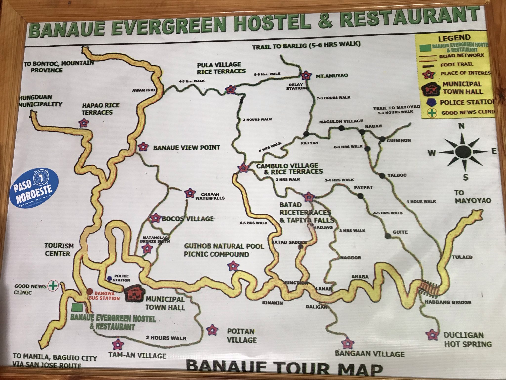 Banaue Tour map, Banaue, Philippines