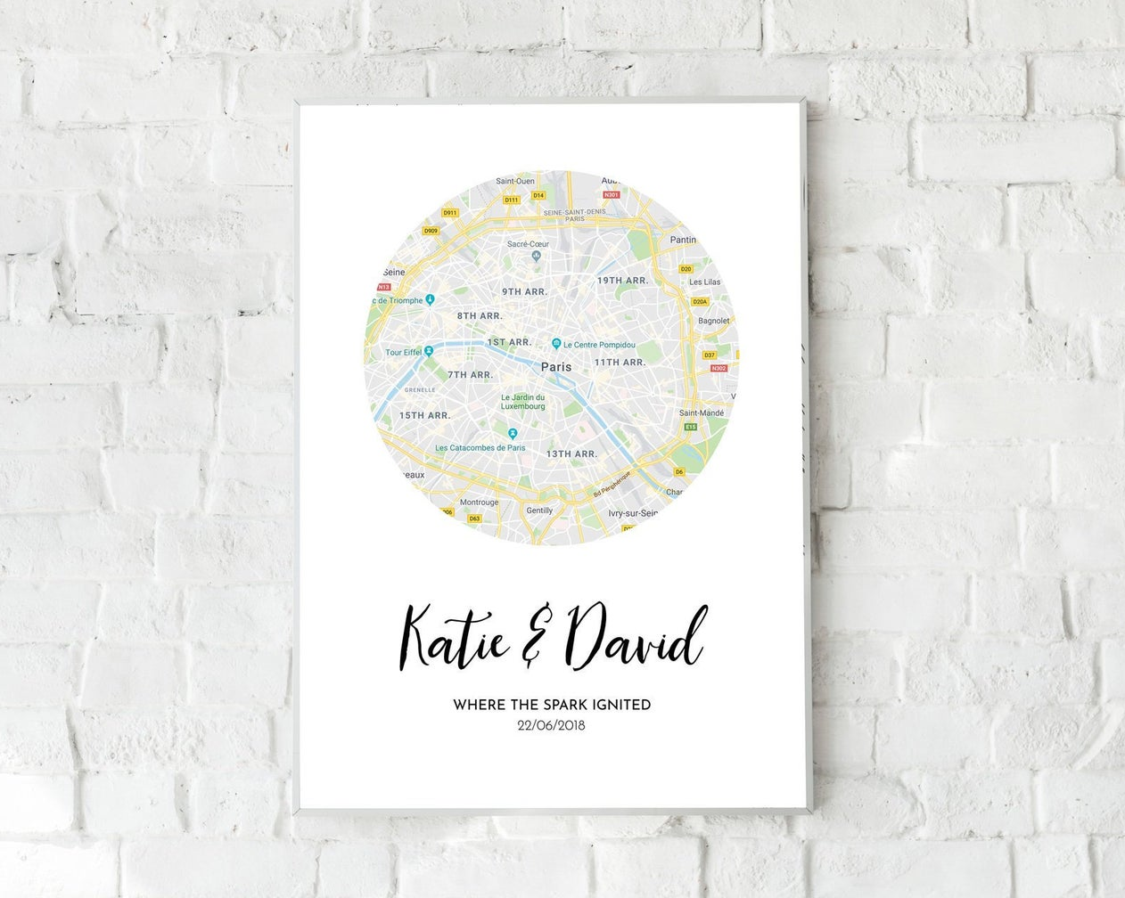 Personalised map print, Etsy