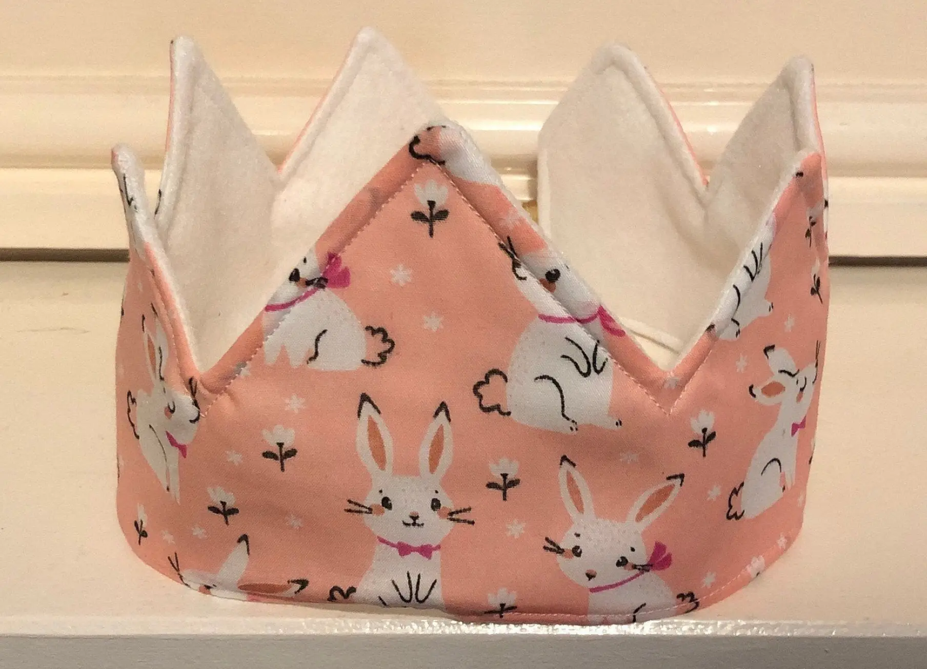 Fabric Easter bunny crown, Etsy