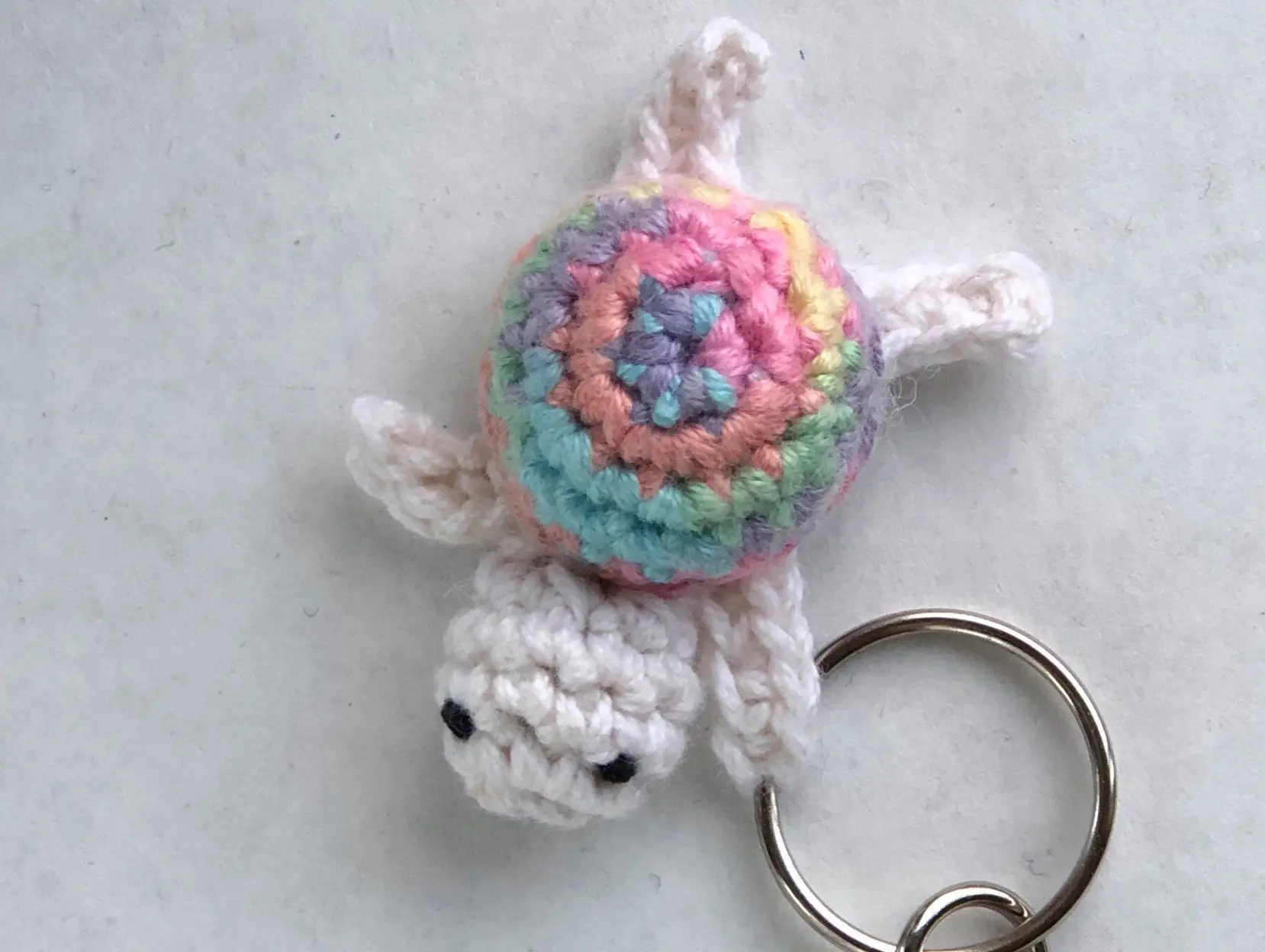 Crochet turtle keyring, Etsy