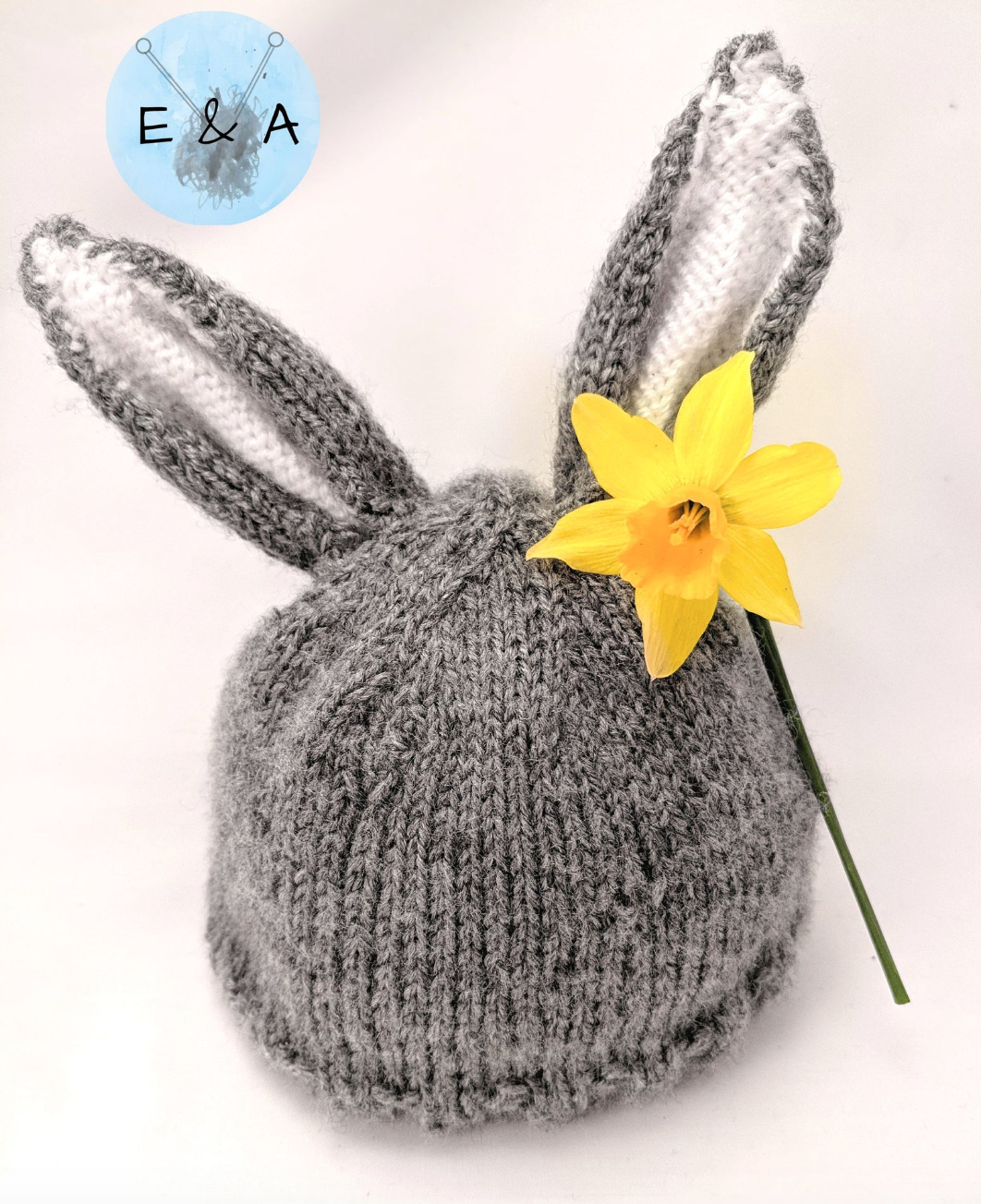 Hand-knitted rabbit hat, Etsy