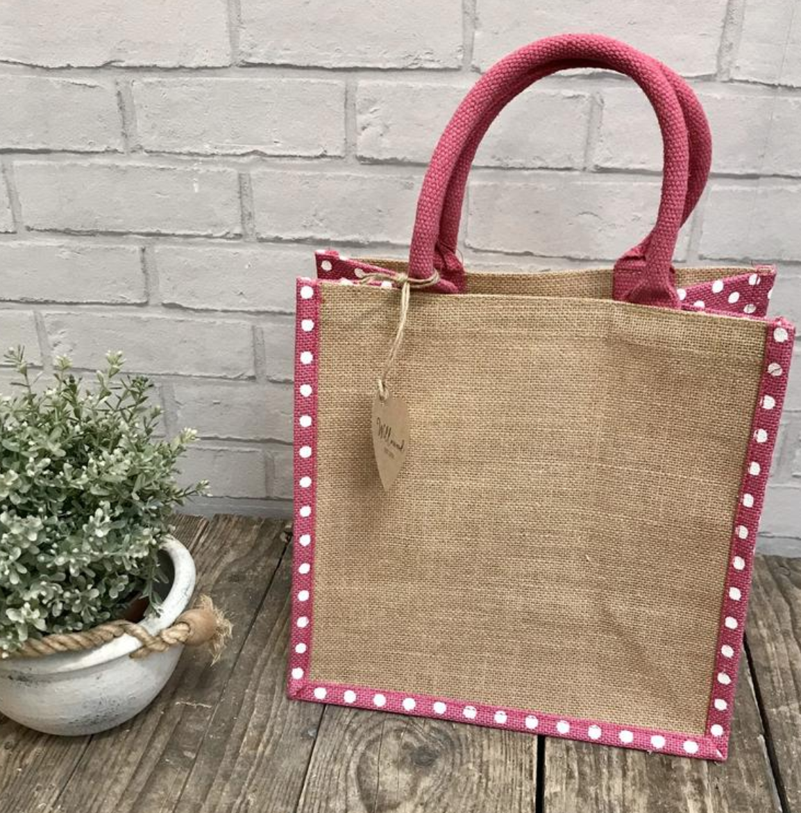 Natural jute bag, Etsy