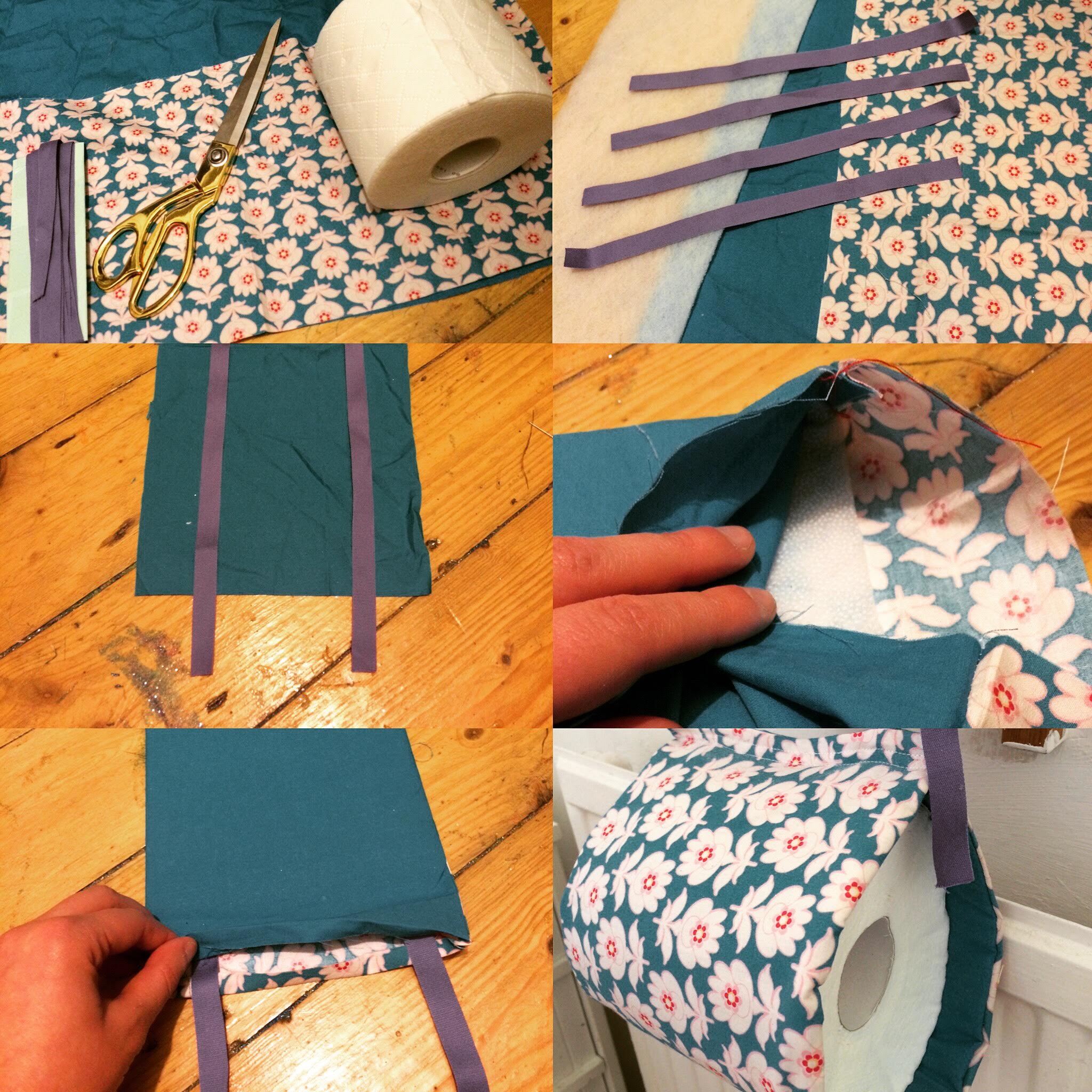 Sewing a toilet roll holder