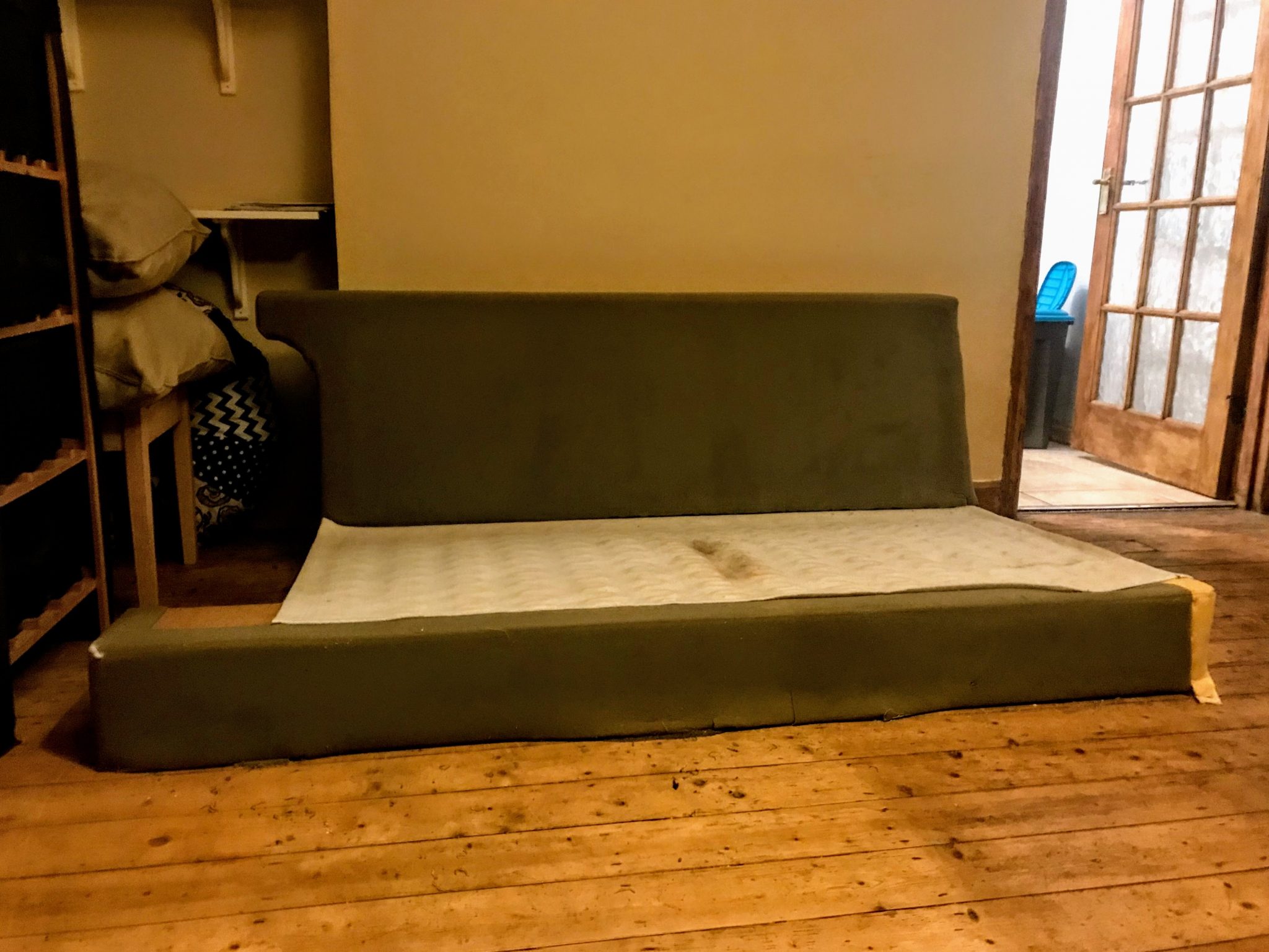 Sofa frame with foam covering 