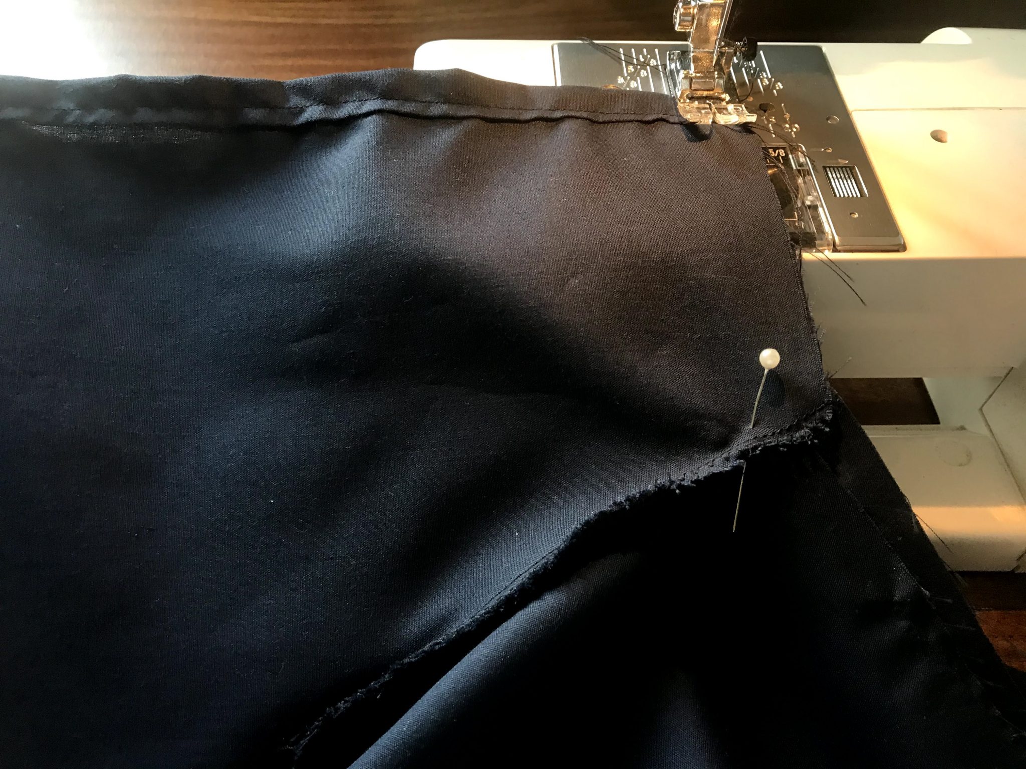 Sewing side seams on scrubs