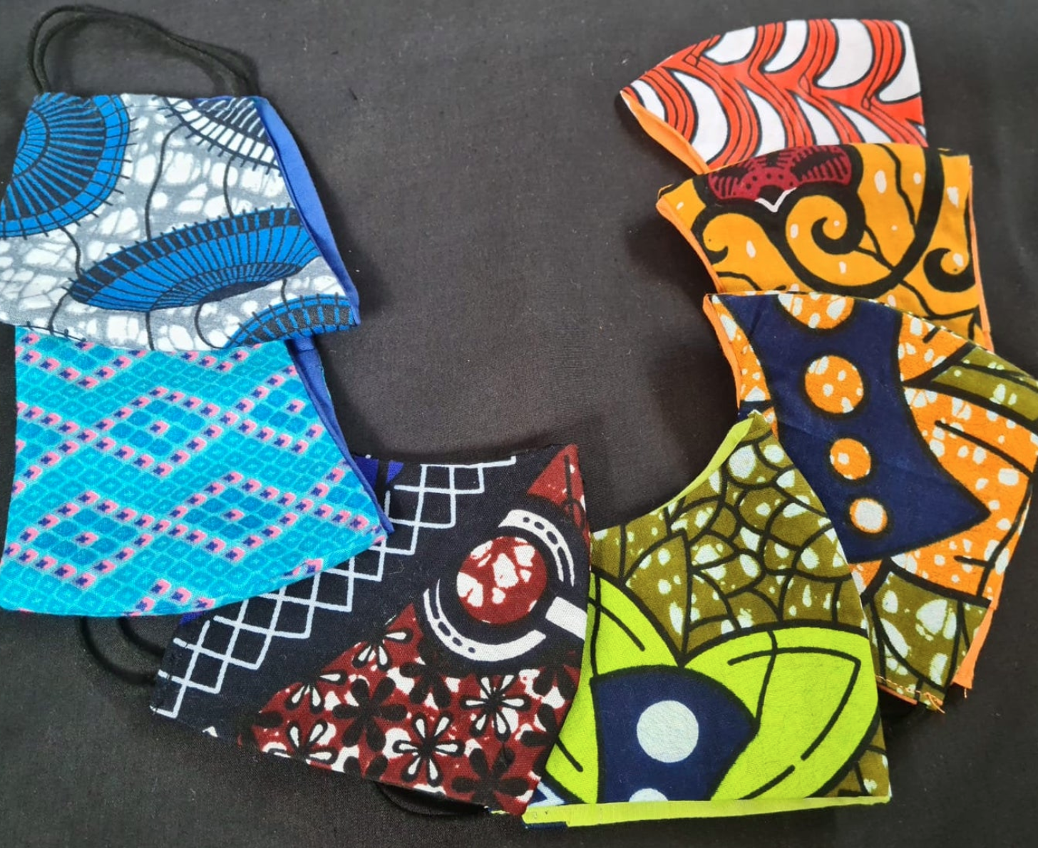 African wax print face masks, Etsy, UK