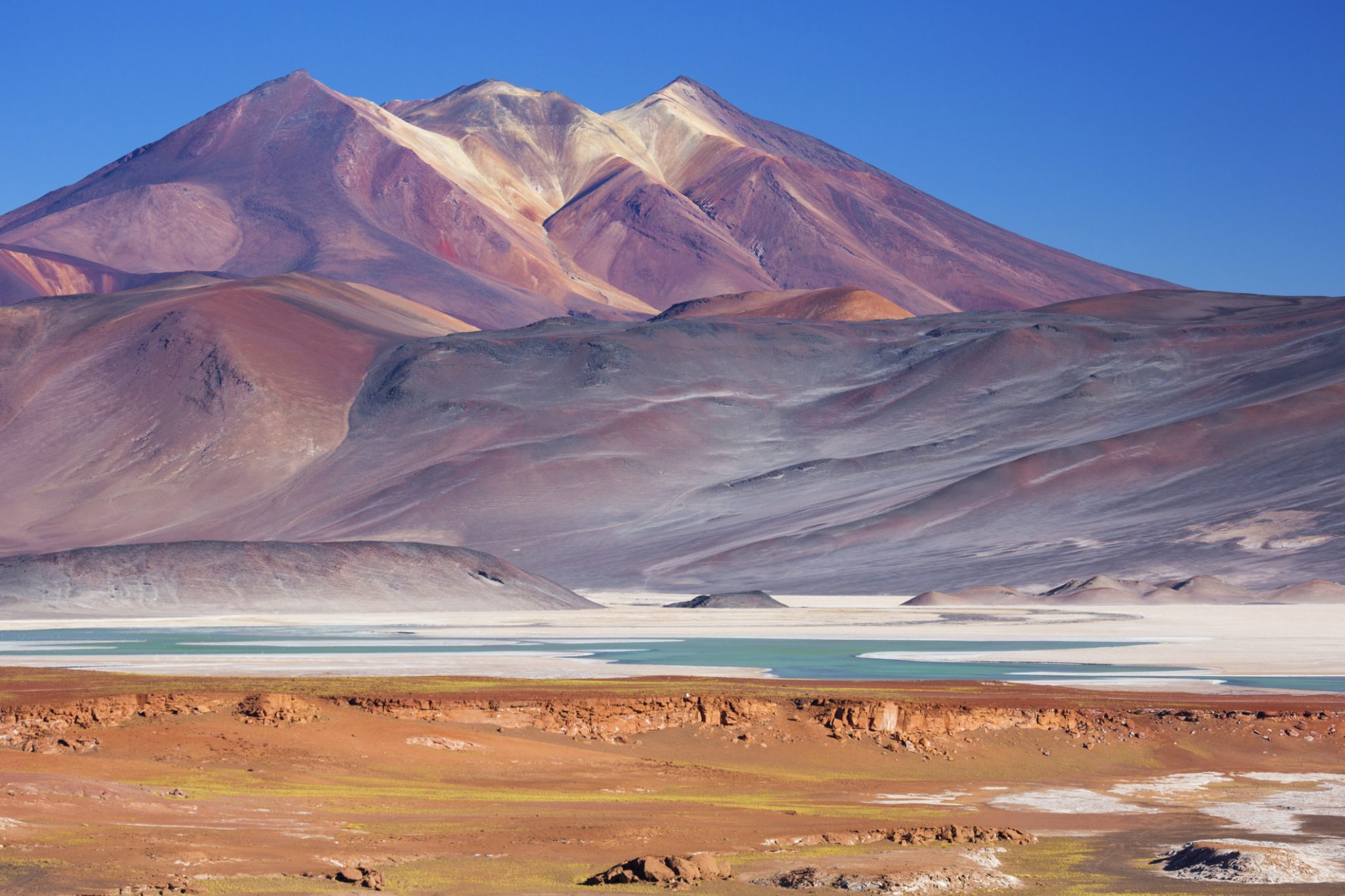 Salar de Talar and surrounding volcanoes, Atacama Desert, Chile