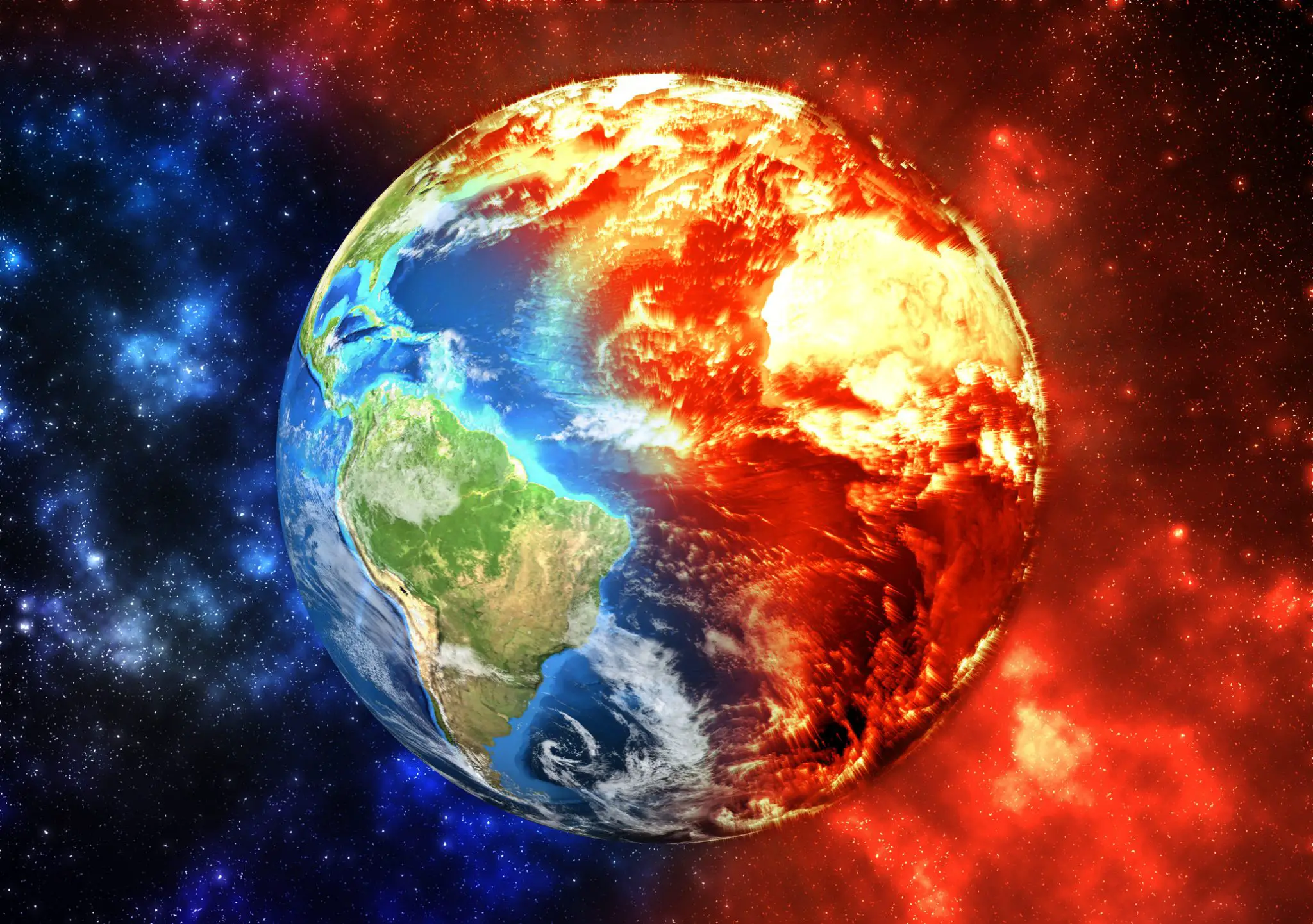 Planet Earth on fire, iStock