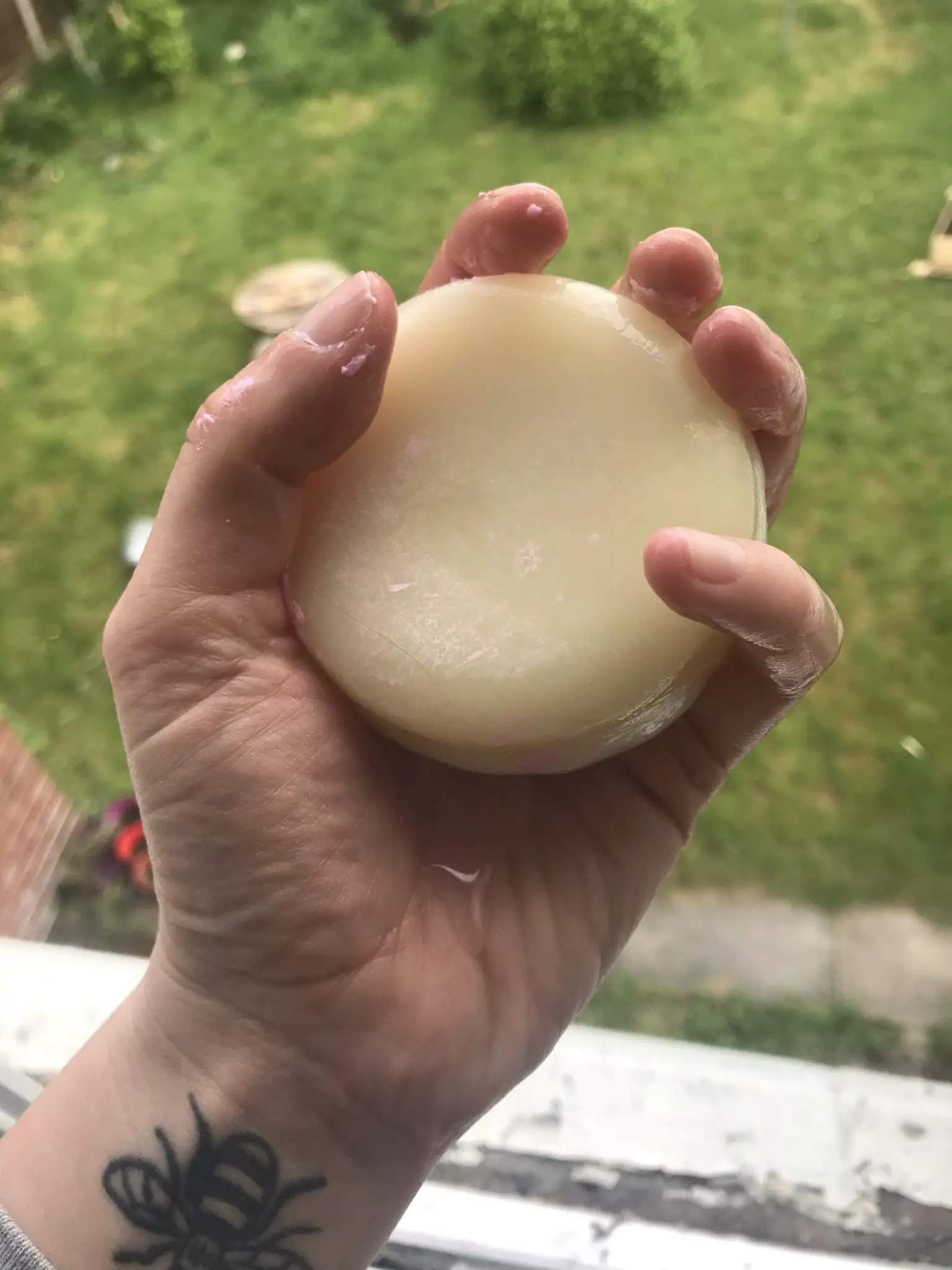 A soapy solid conditioner bar