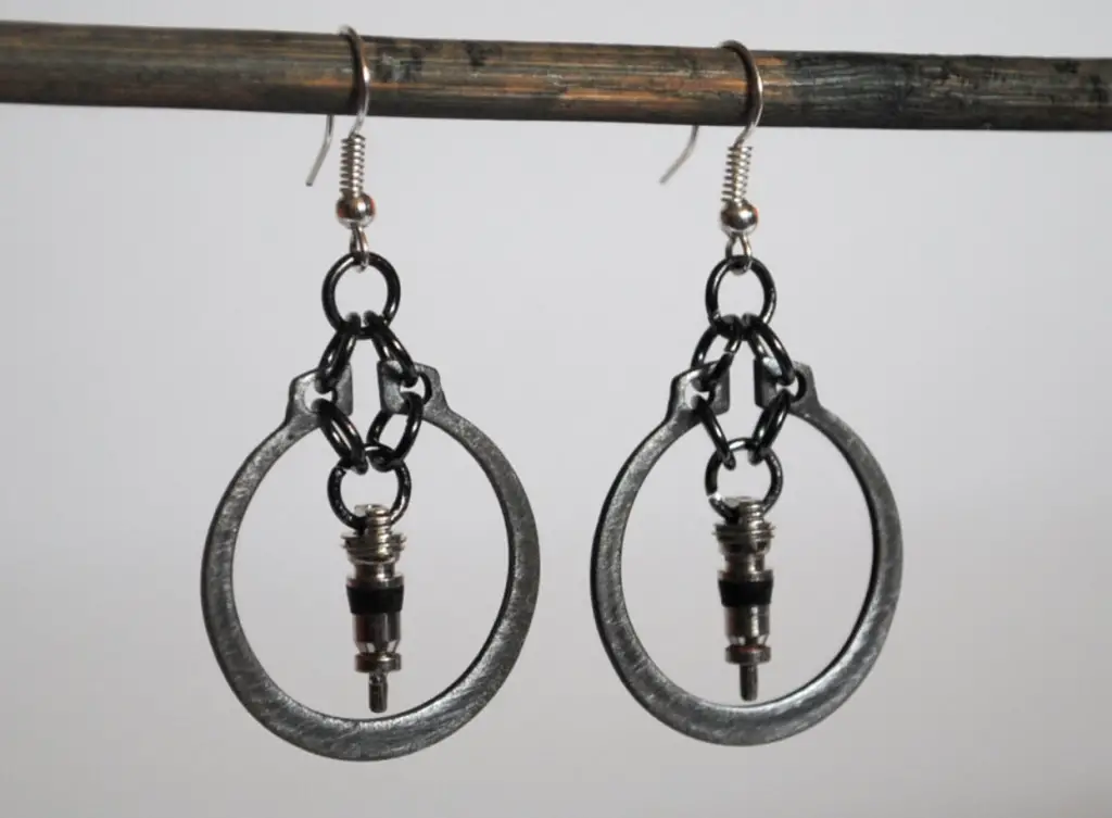 Upcycled junk earrings by Mostly Junk, Etsy