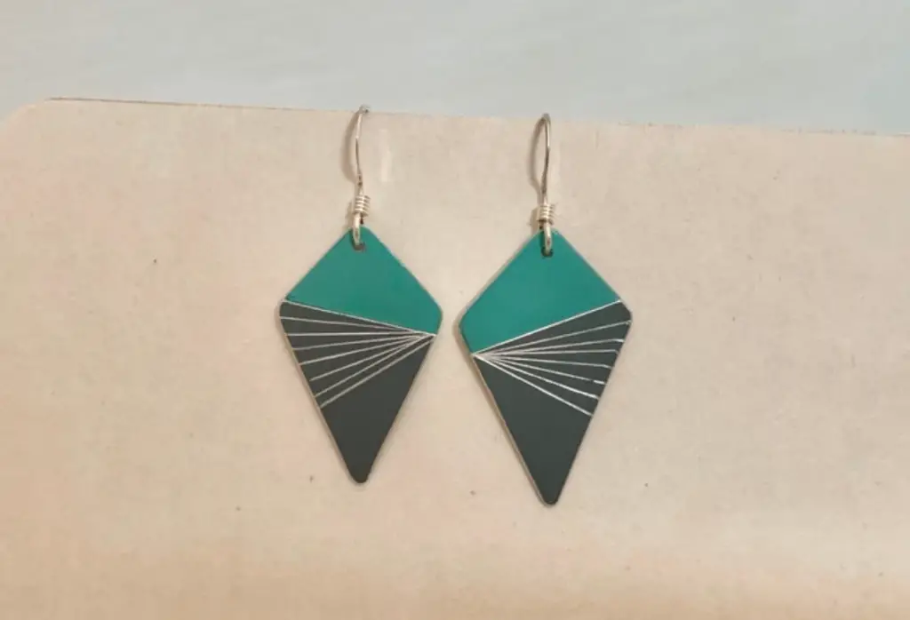 Upcycled aluminium kite earrings, Gendall Jewellery, Etsy