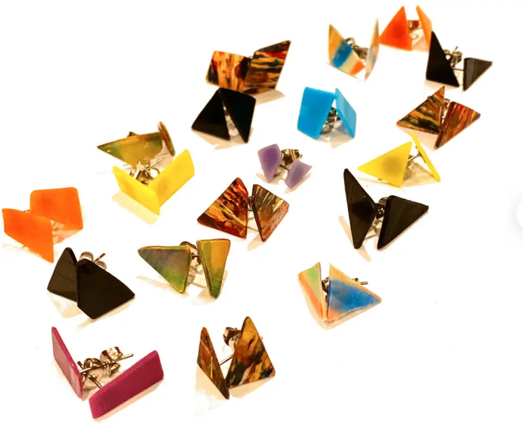 Vinyl studs by Nothing New by Ruthie Ru, Etsy